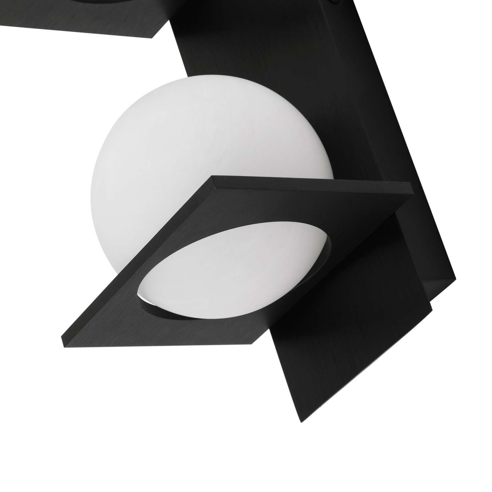Lucande plafondlamp Kulka, 2-lamps, zwart, glas, G9