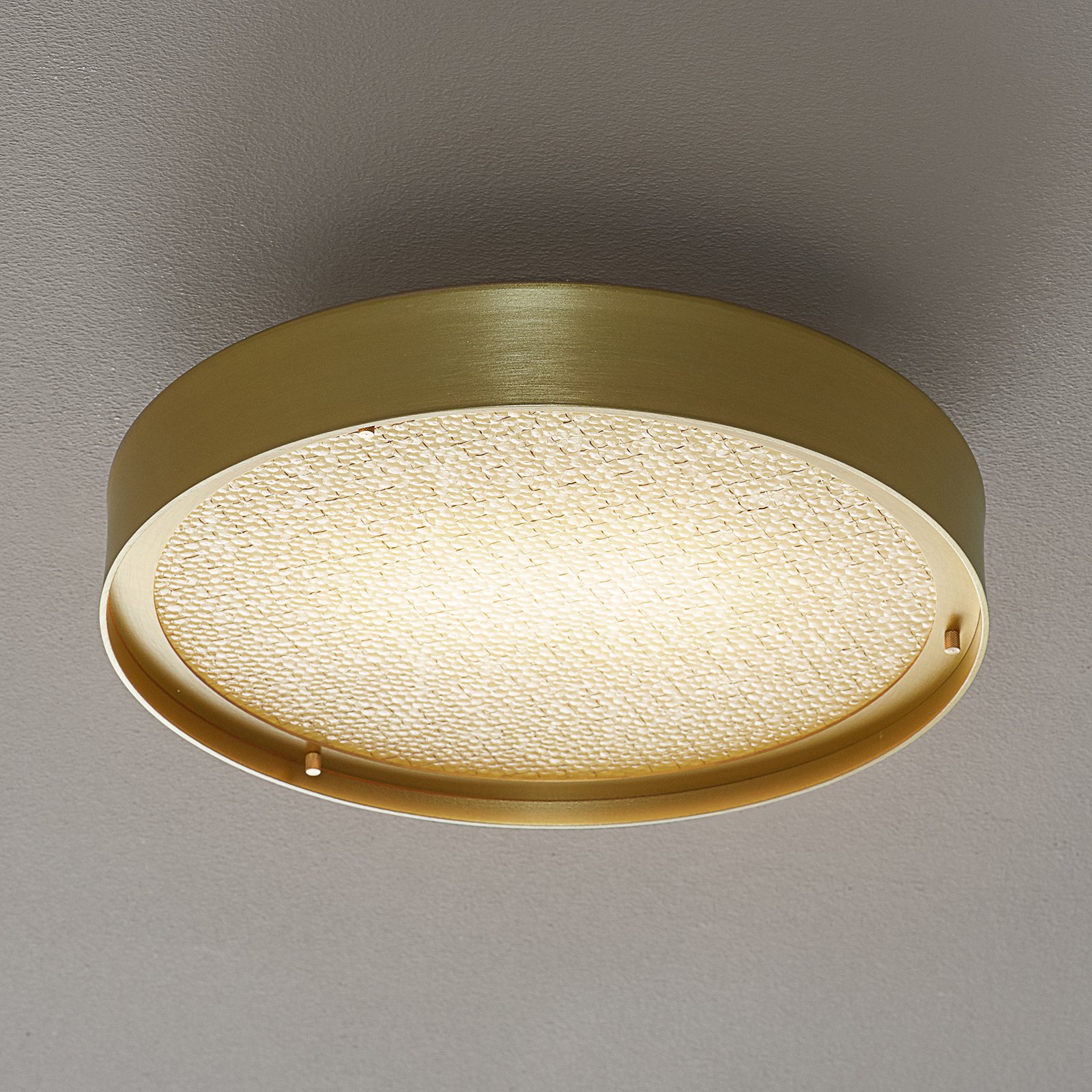 Oluce Berlin ceiling light, diameter 40 cm, for Living / Dining Room, metal, E27, 60 W, energy efficiency: A++, H: 11 cm