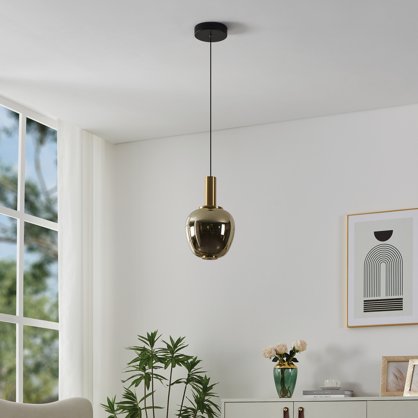 Suspension LED Fruitera dorée Ø 21 cm en verre CCT - Stars of Light