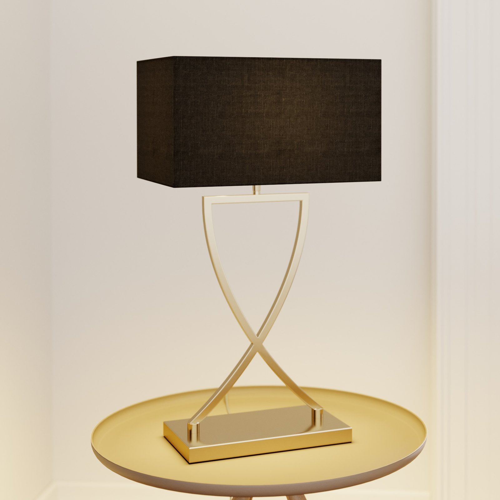 Evaine Table Lamp Brass/Black - Lucande