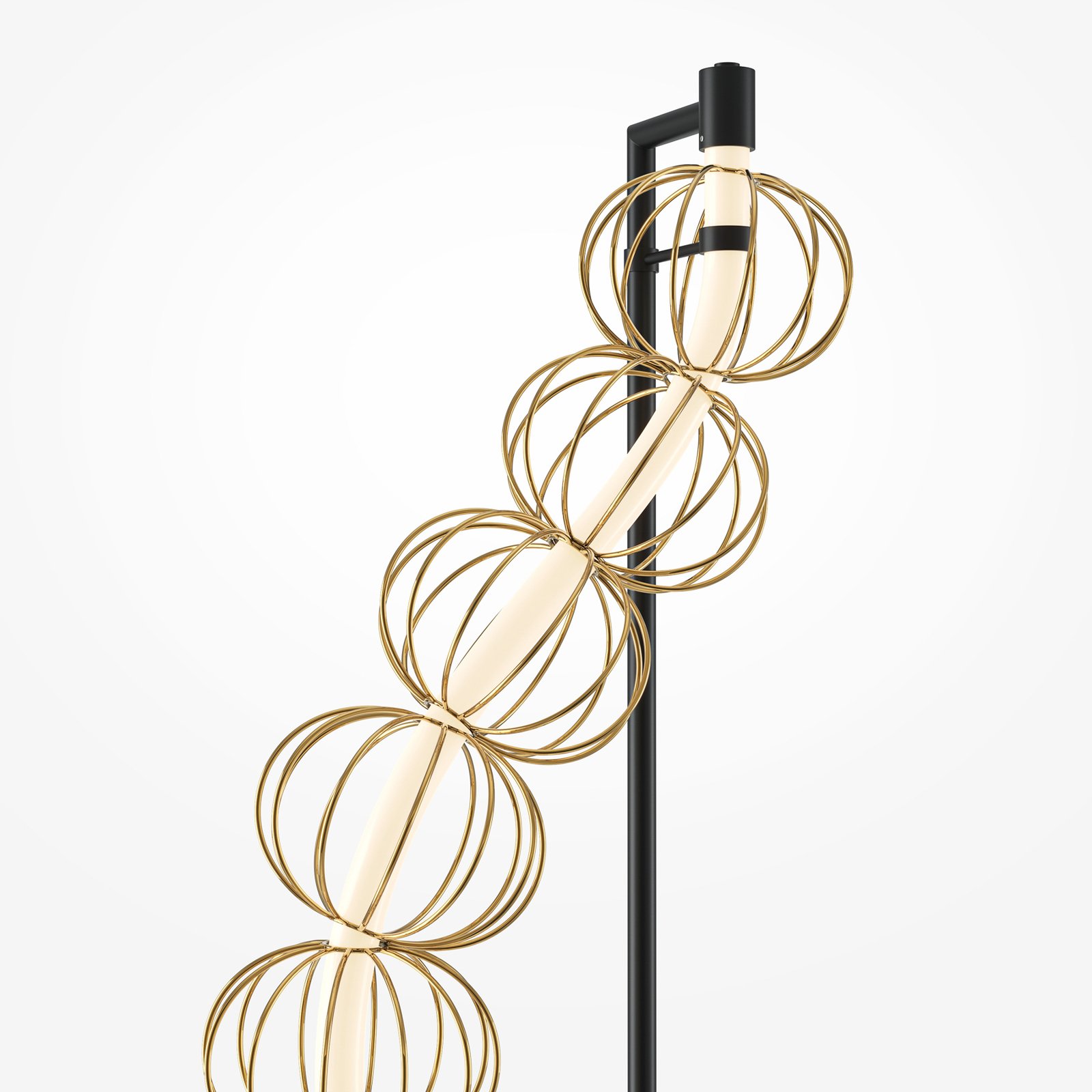 Maytoni LED vloerlamp Golden Cage, hoogte 154 cm, metaal