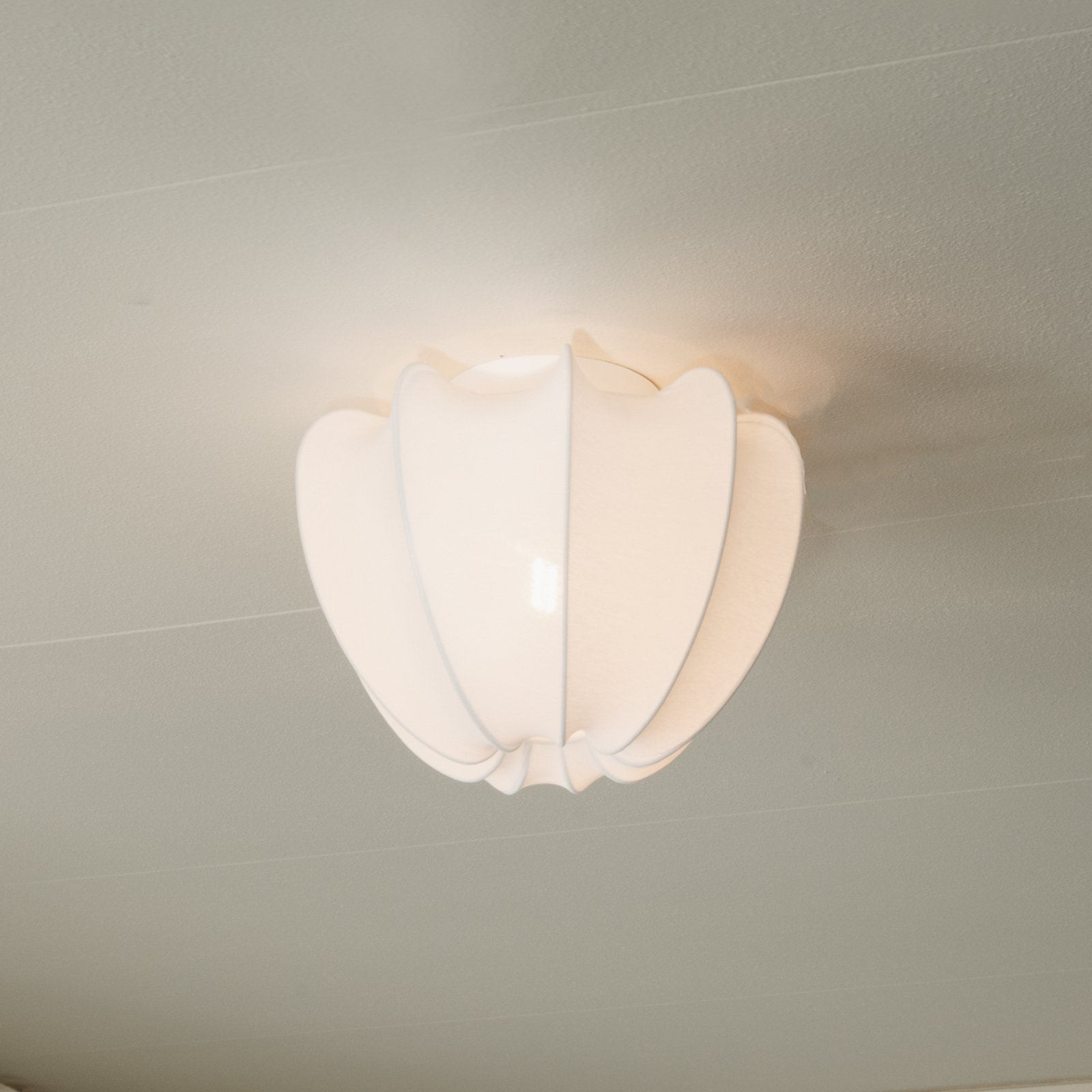 Anna plafondlamp, katoen, wit, Ø 30 cm - Watt & Weke 