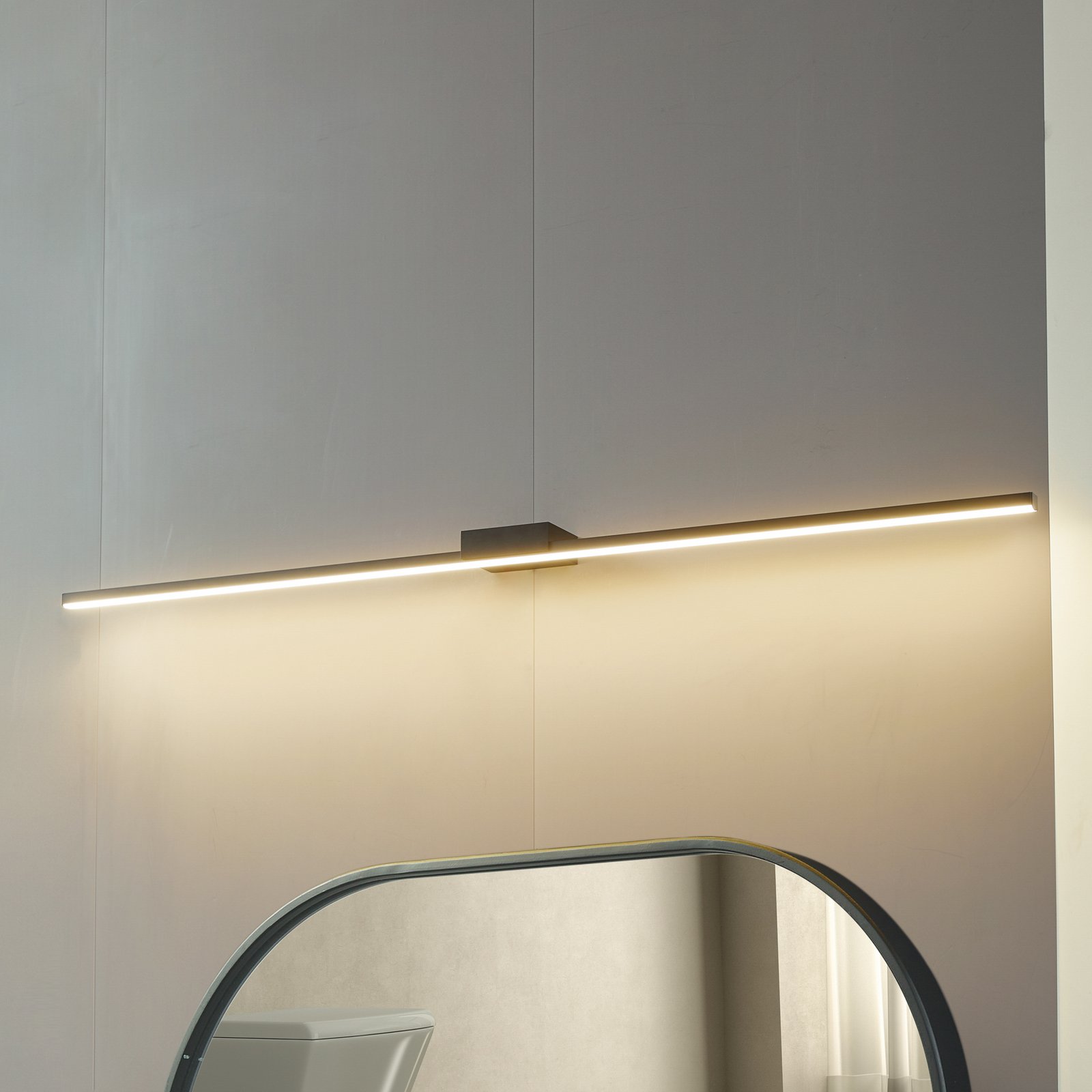 Luce per specchio a LED Kivana, nera, metallo, 120cm IP44