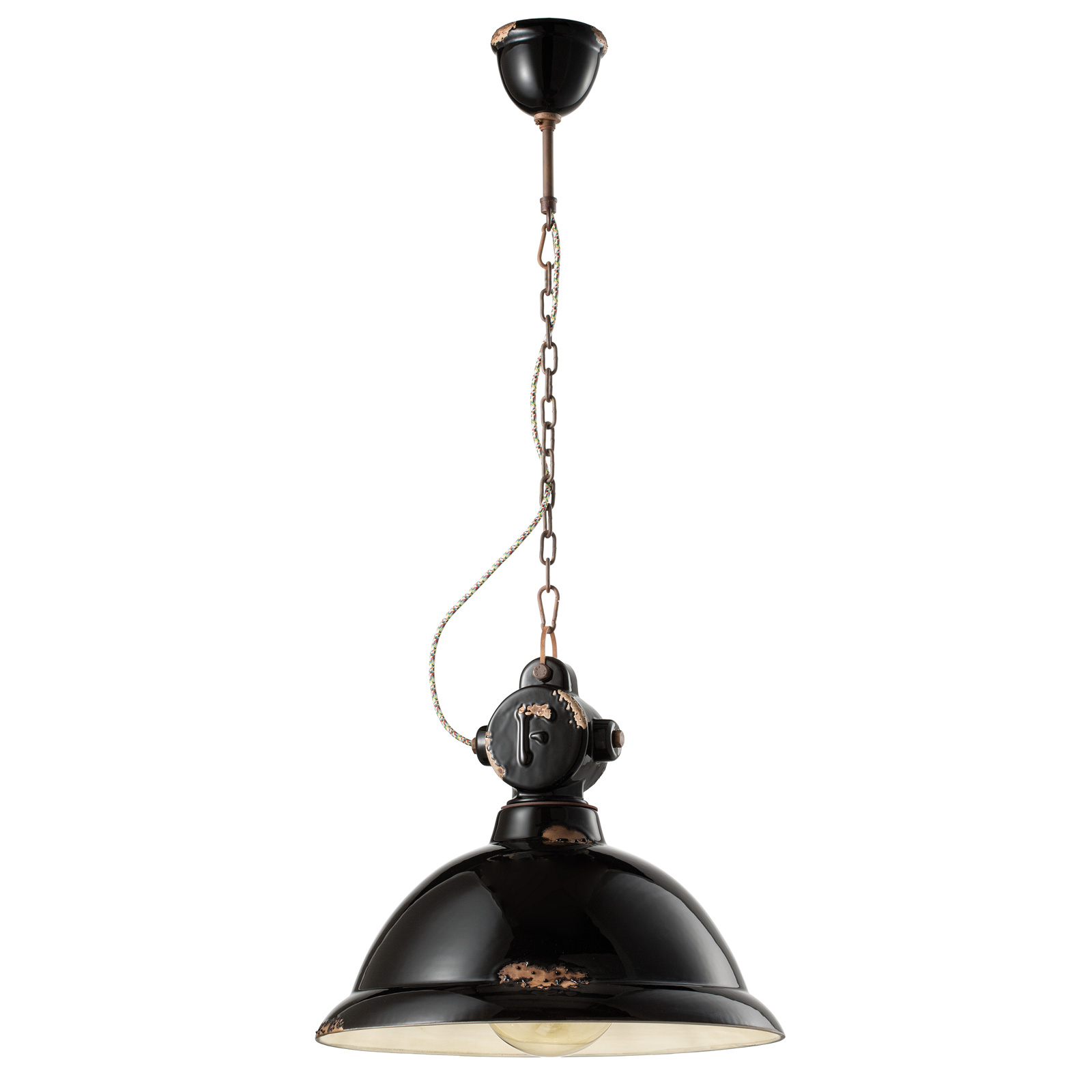 Hanglamp C1710 van keramiek, zwart