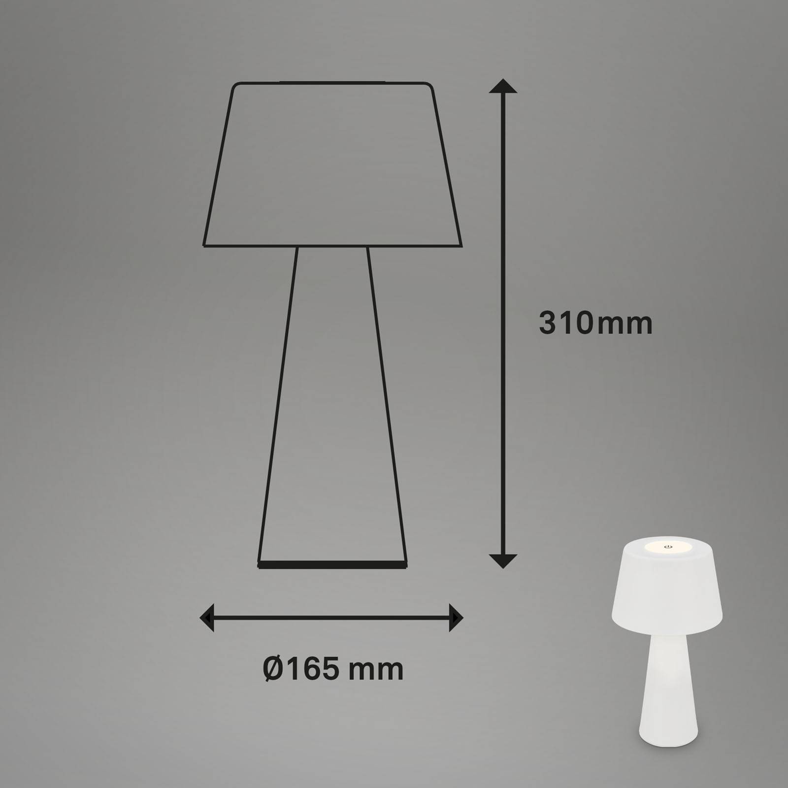LED-bordlampe Kihi med oppladbart batteri hvit