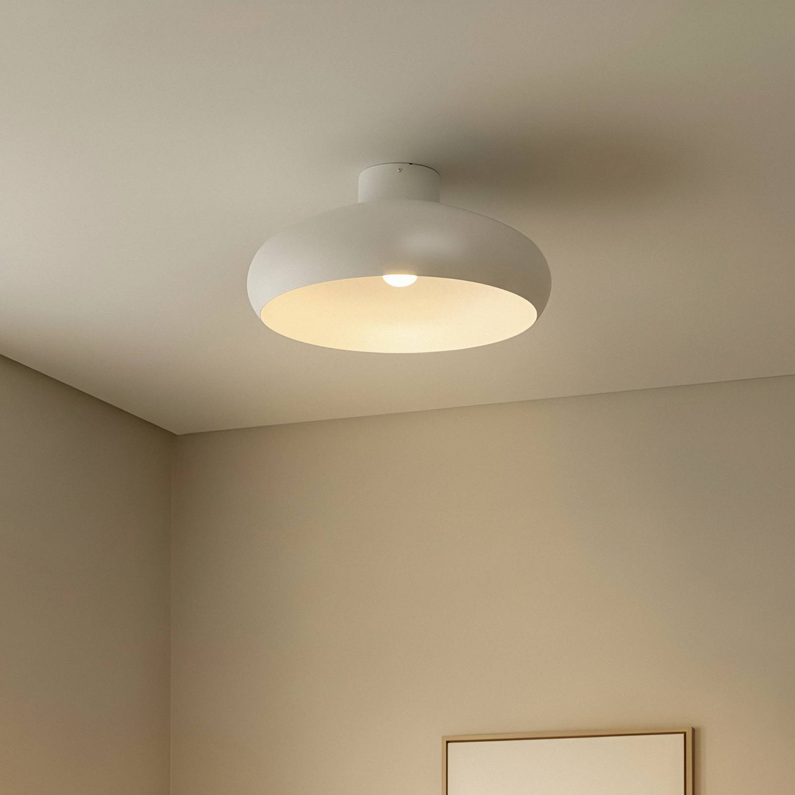 Lindby Deckenleuchte Elover, beige, Ø 45 cm, Eisen günstig online kaufen