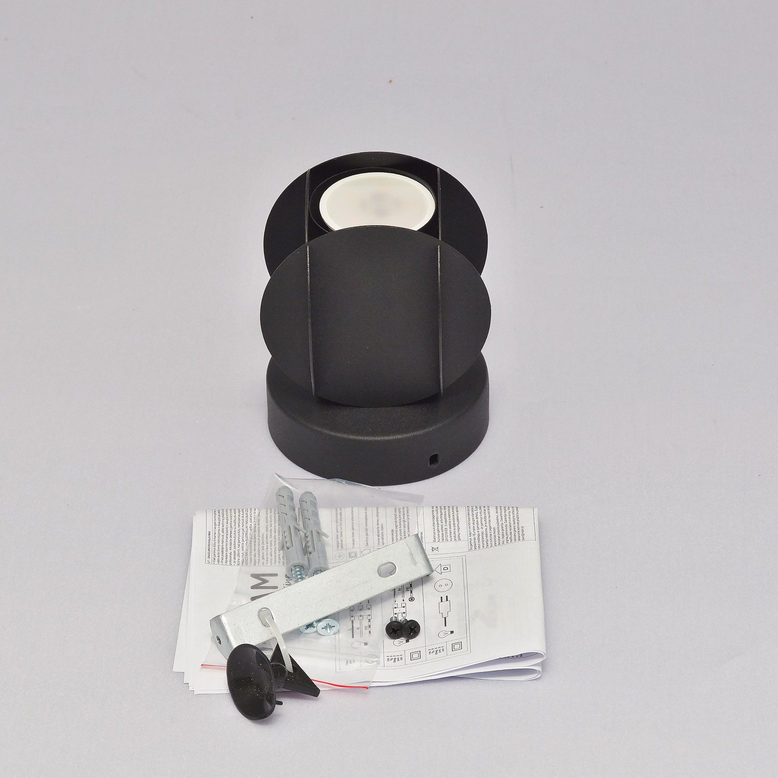 GAMBIT laevalgusti, must, Ø 10 cm, metall, GU10 LED