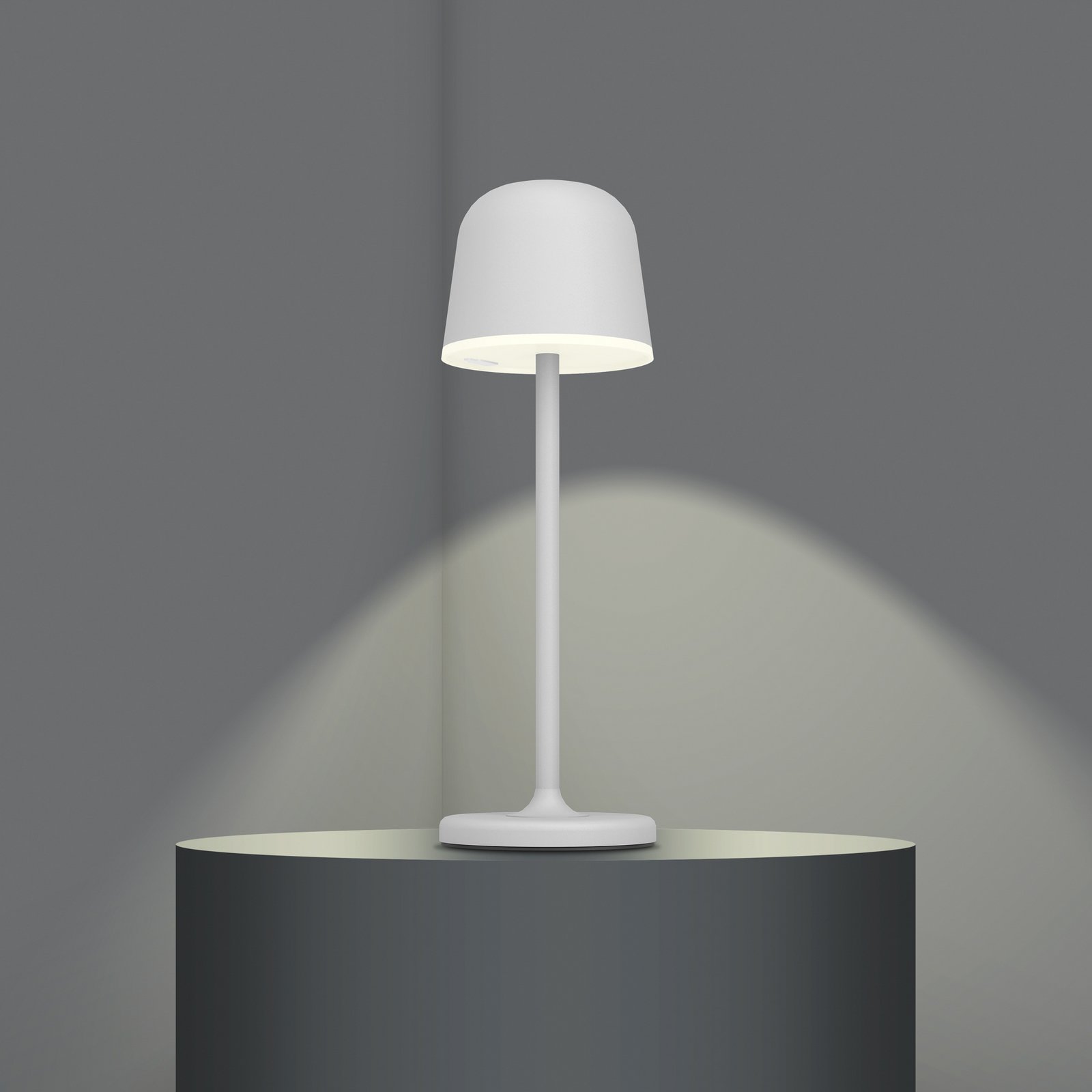 LED-bordlampe Mannera med batteri, grå