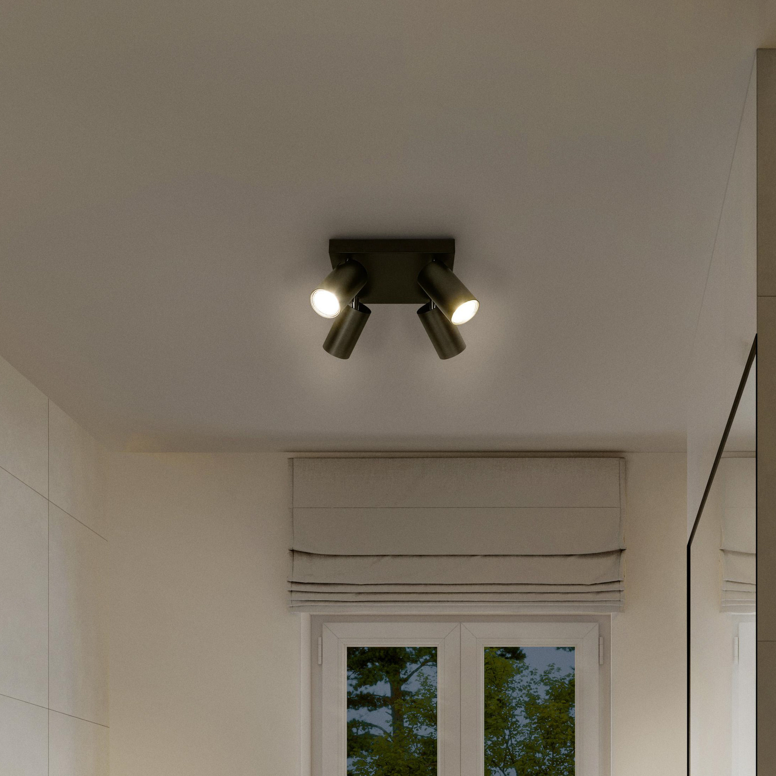 LEDVANCE LED spotlight Octagon dimmable, 4-bulb square black