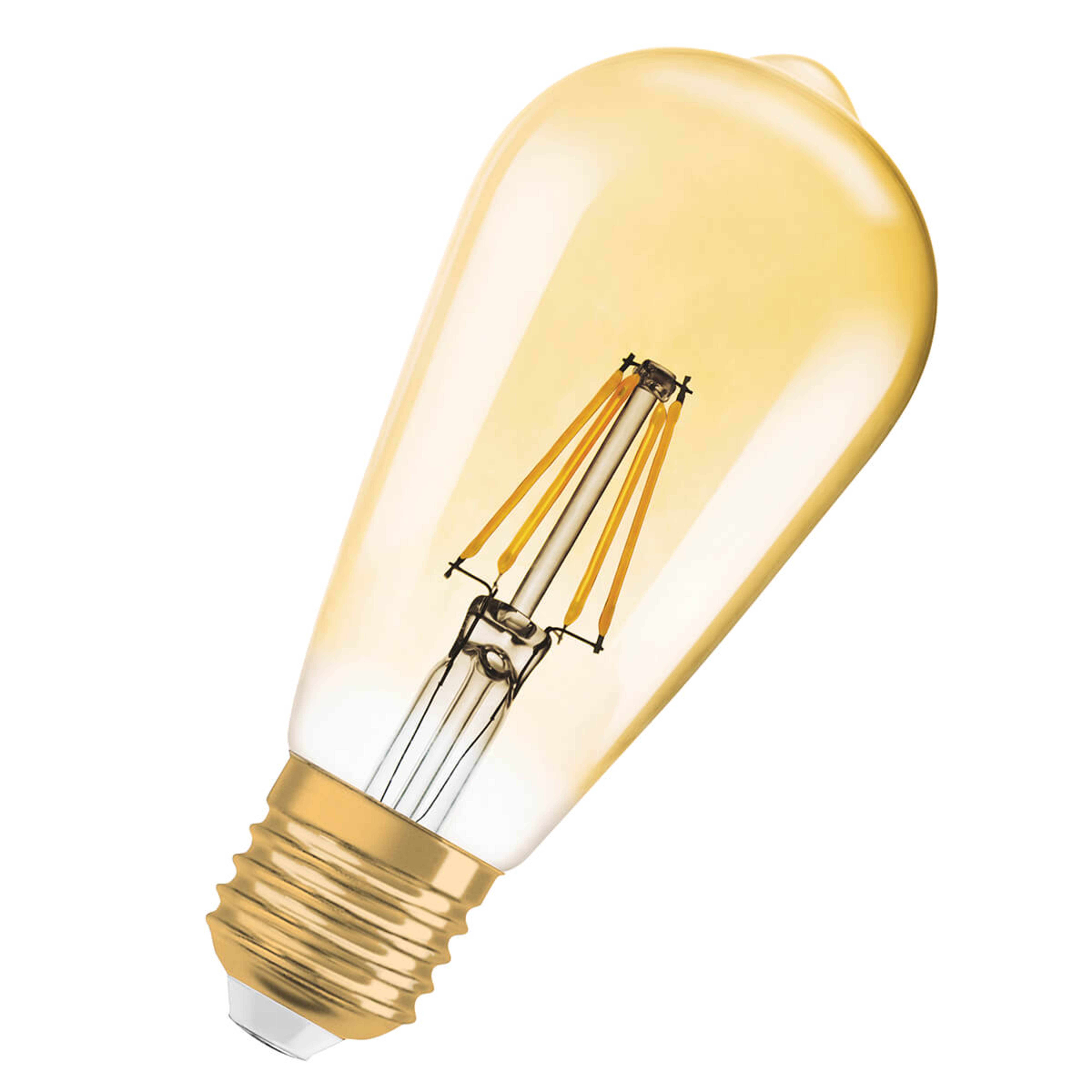 Lampada LED dourada E27 2.5W, branco quente, 225 lumen