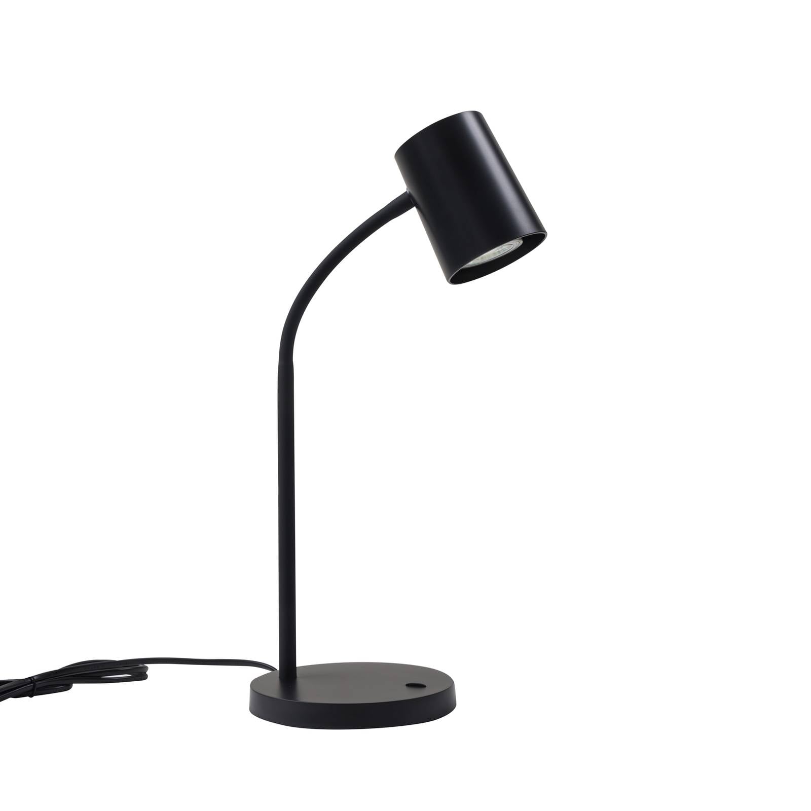 Lindby Tischleuchte Radka, schwarz, Kunststoff, Flexarm
