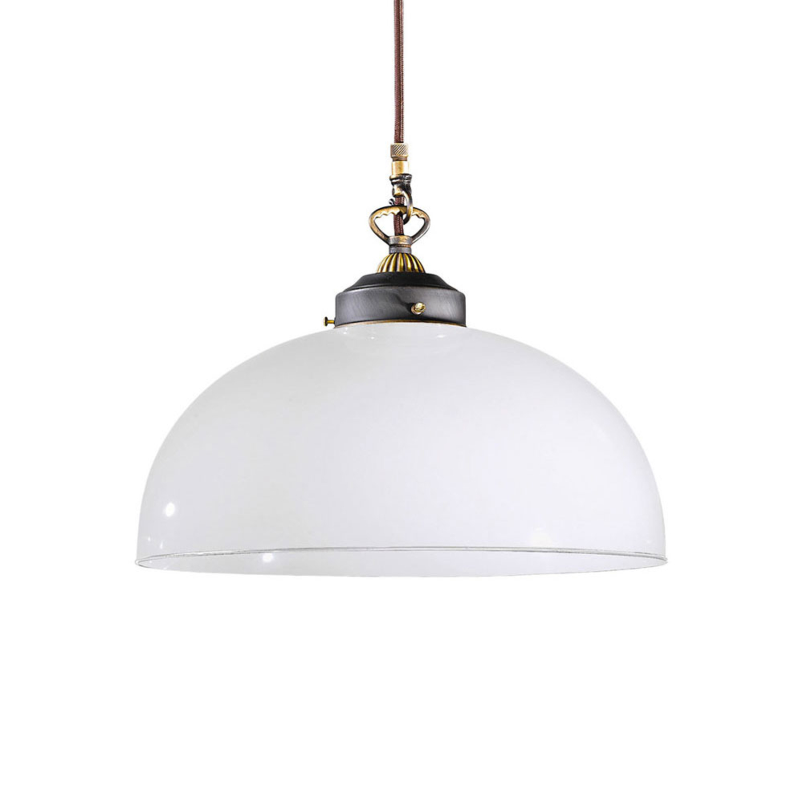 AUSTROLUX BY Kolarz Nonna Bianco hanging lamp Ø 36 cm one-bulb round, for Living / Dining Room, metal, glass, E27, 75 W, energy efficiency: A++, H: 32 cm
