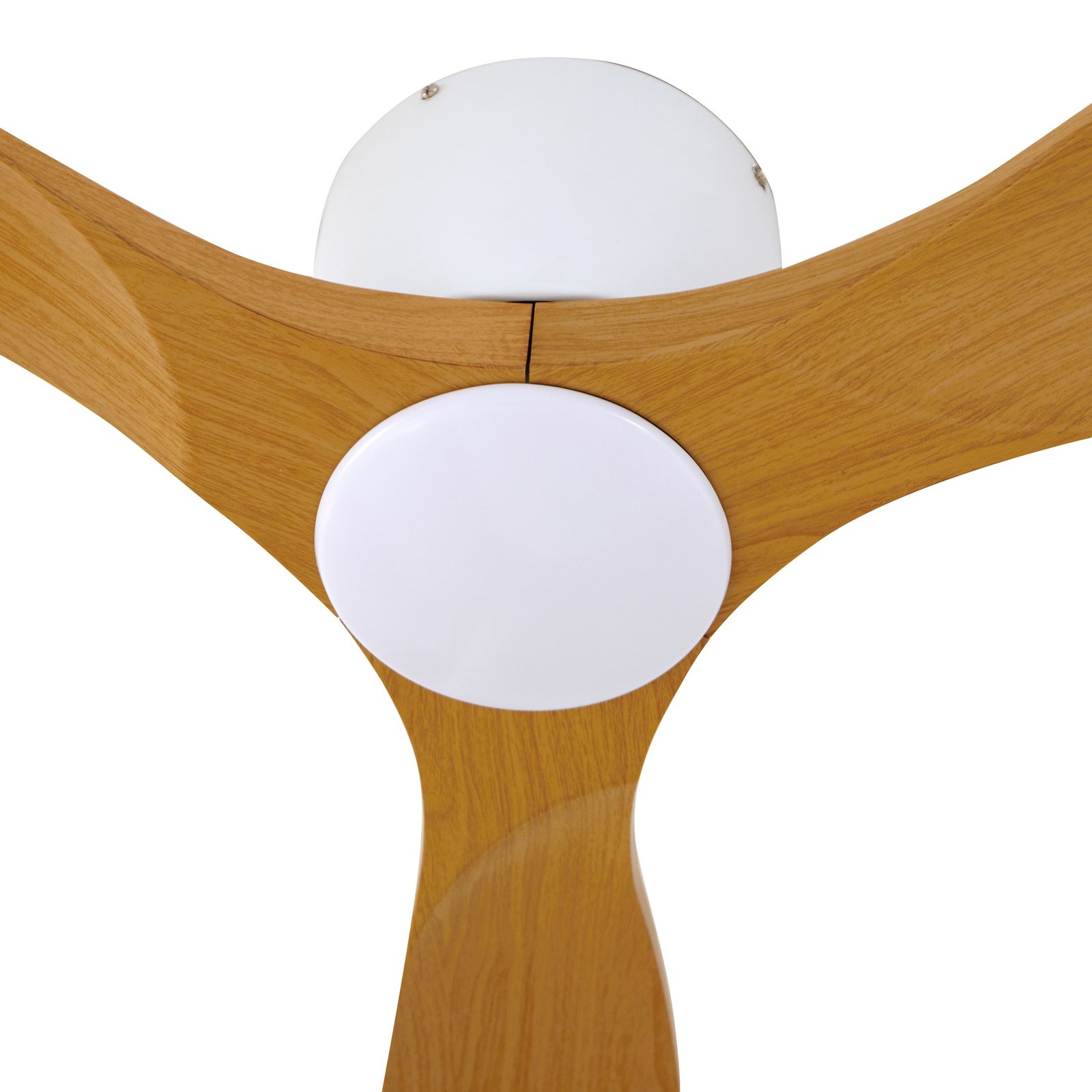 Lucande LED mennyezeti ventilátor Moneno fehér/fa színű DC csendes