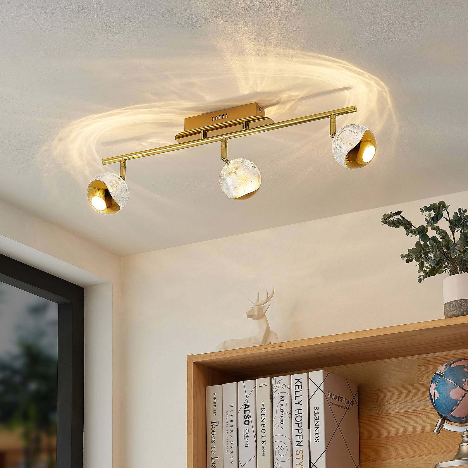 Lucande Kilio LED-loftspot 3 lyskilder guld