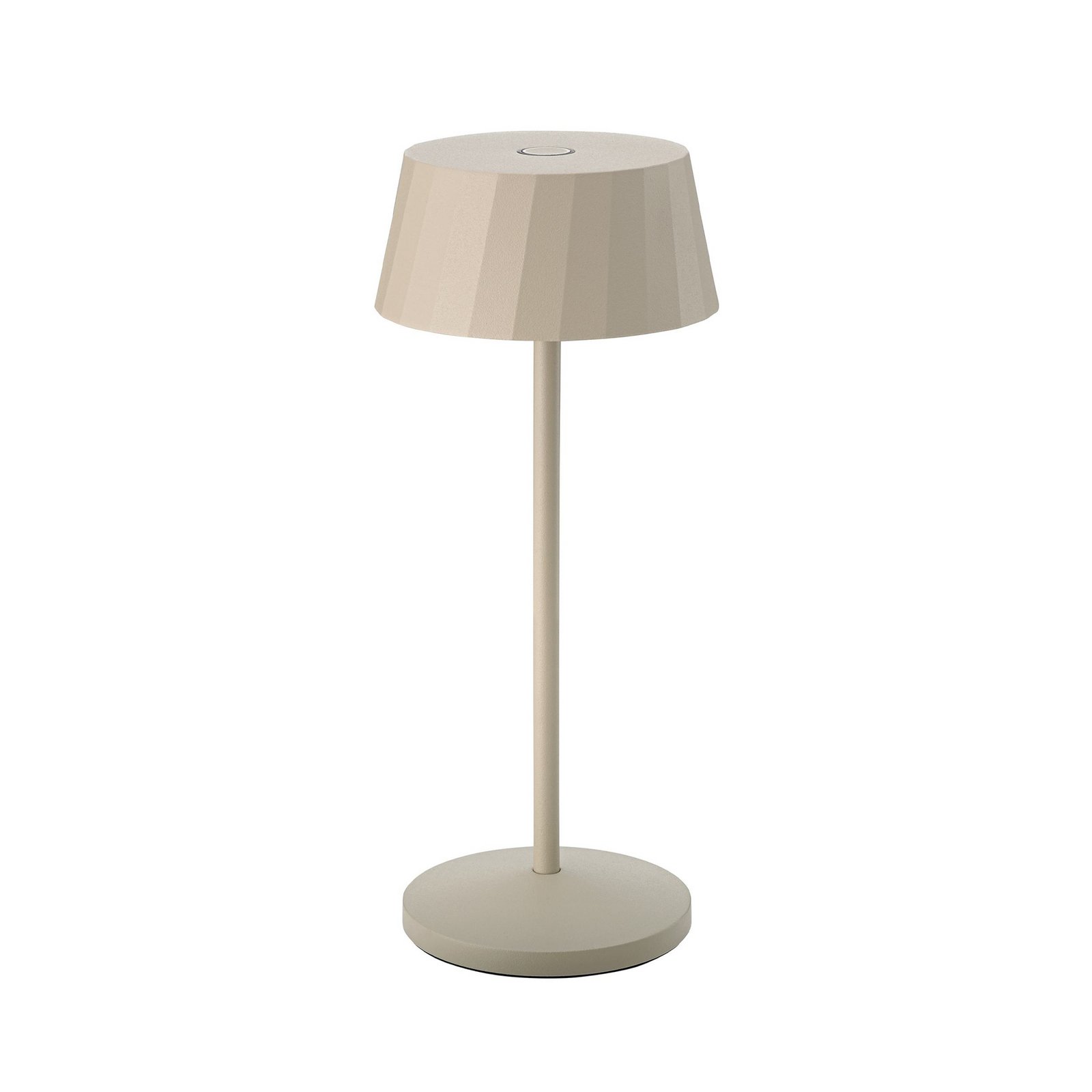 LED stolna lampa na baterije Facetta, bež, 22 cm, metalna, CCT IP44