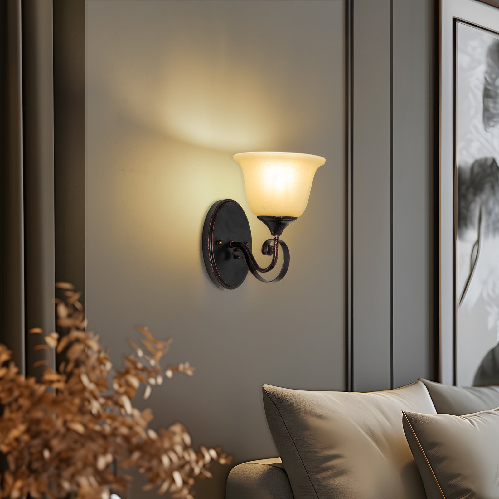 Svera wall lamp in a country house style, E27