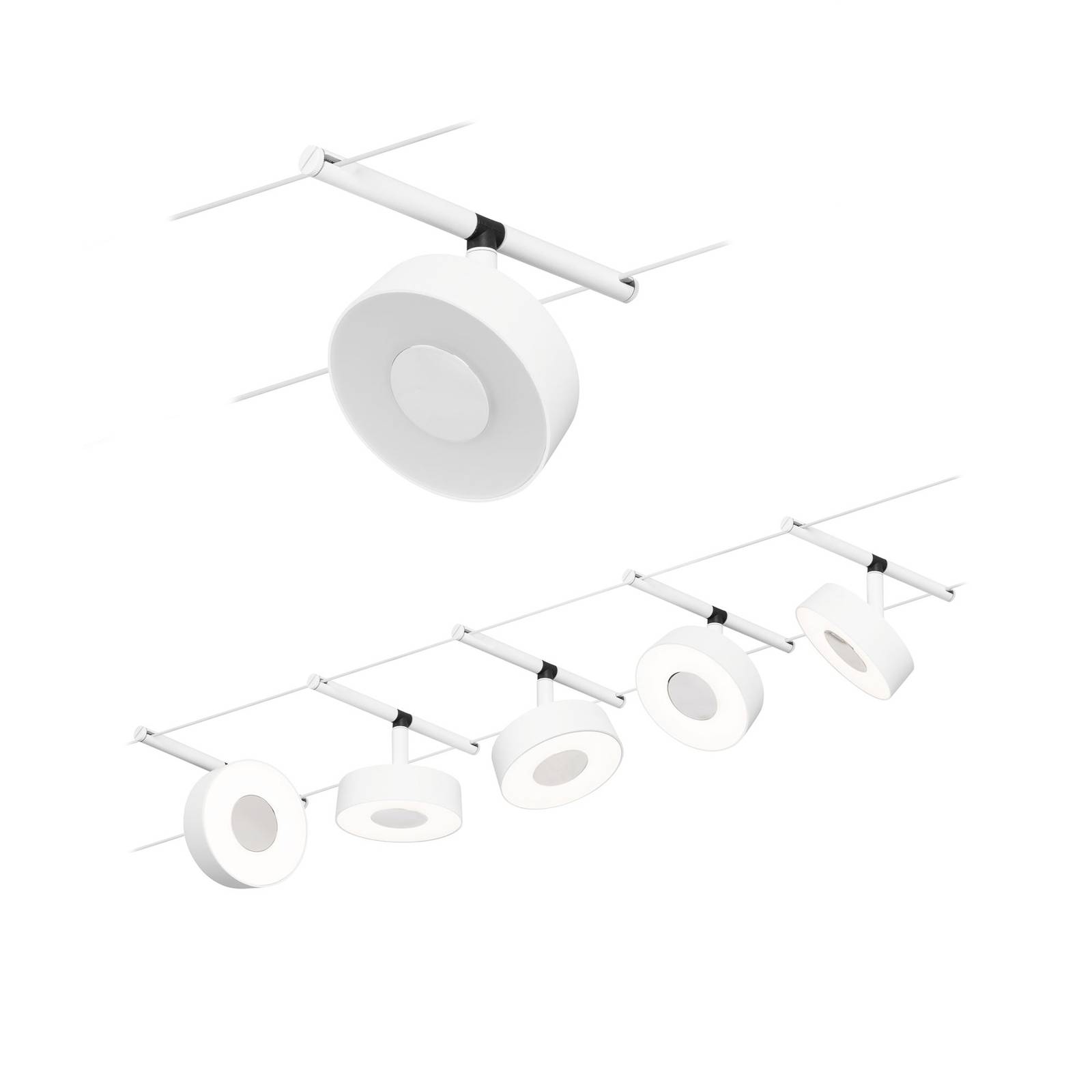 Paulmann Circle LED cable lighting 5-bulb white - Hallway - Modern