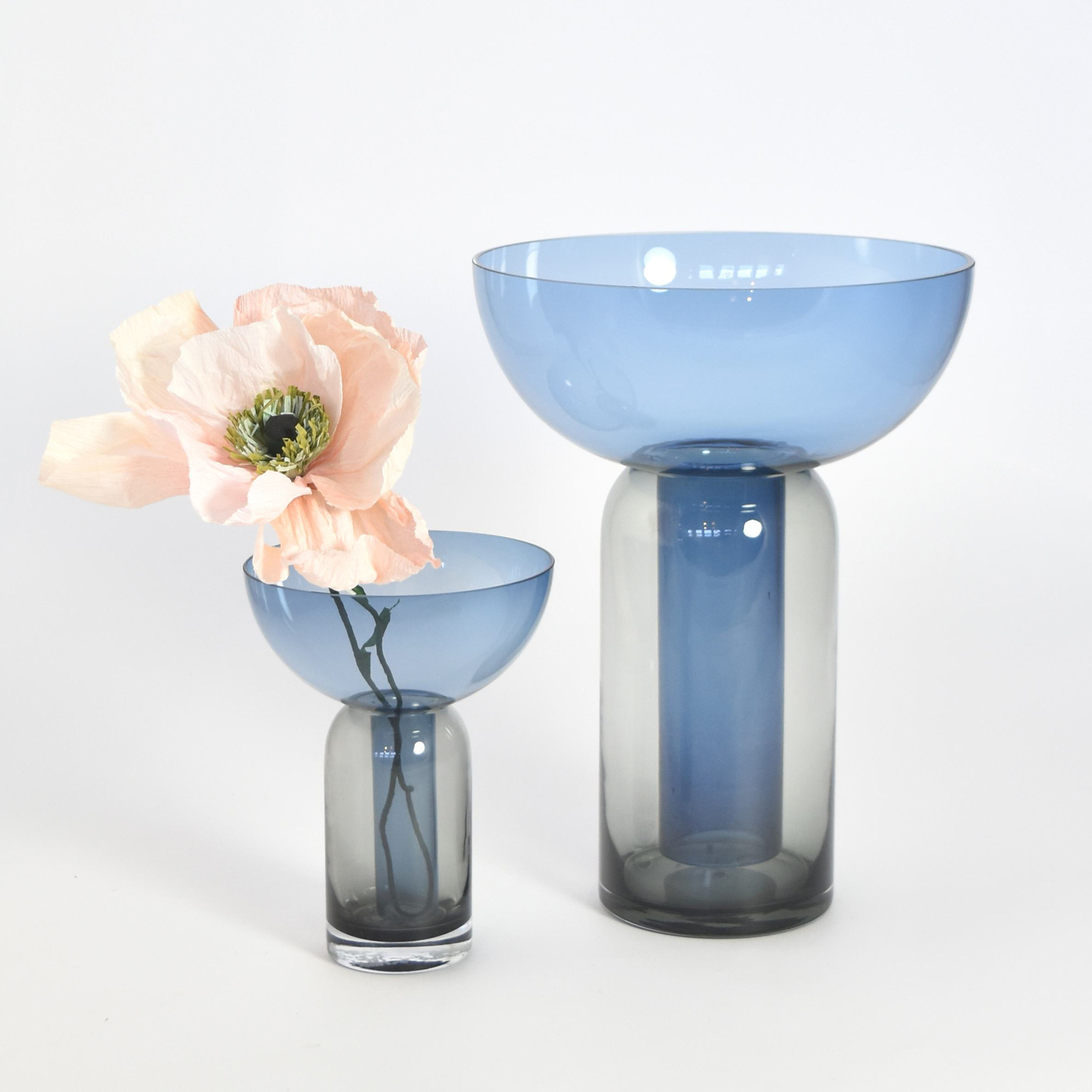 AYTM Vase Torus, bleu, Ø 25 cm, hauteur 33 cm, verre