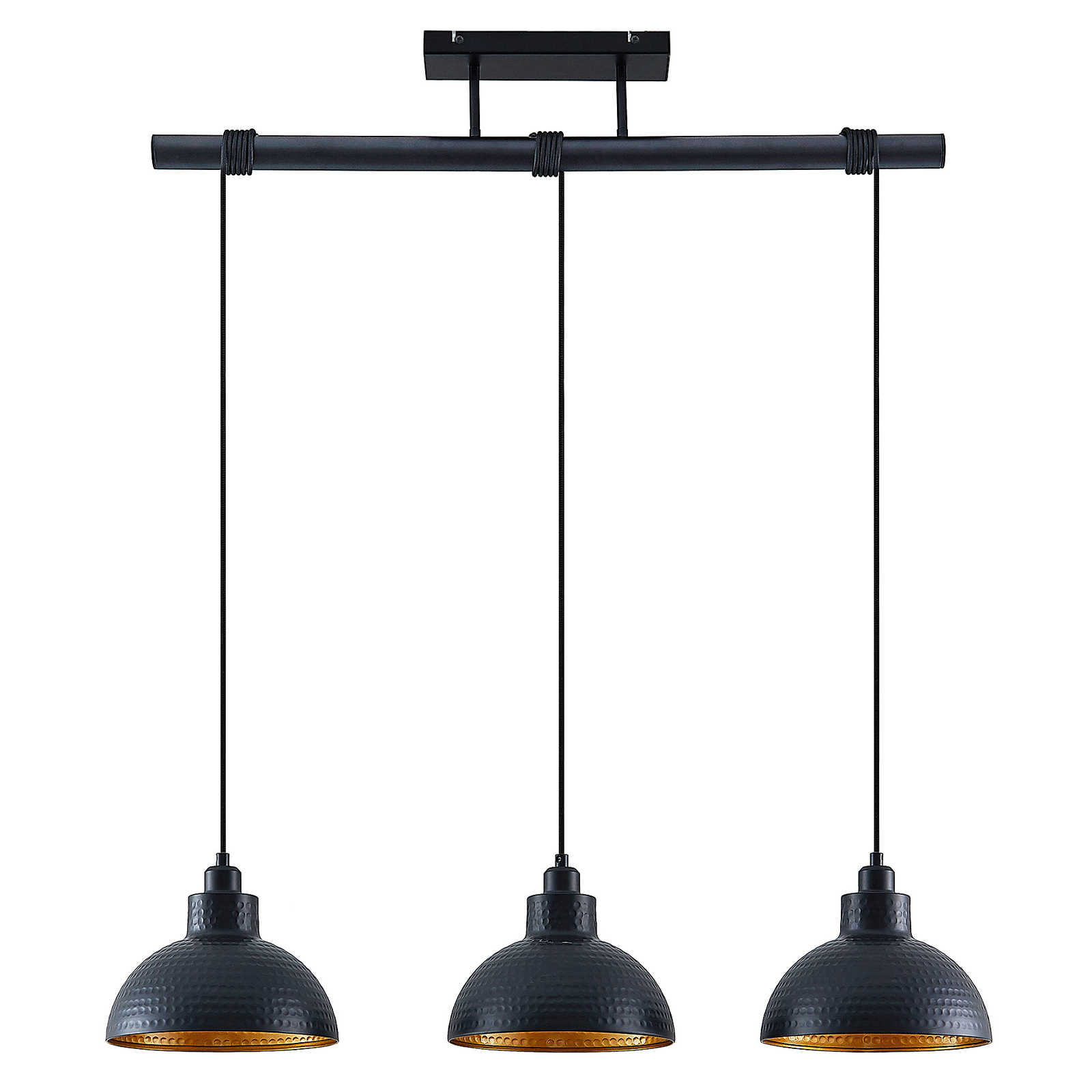 Lindby Zelotta lámpara colgante, 3 luces, negro