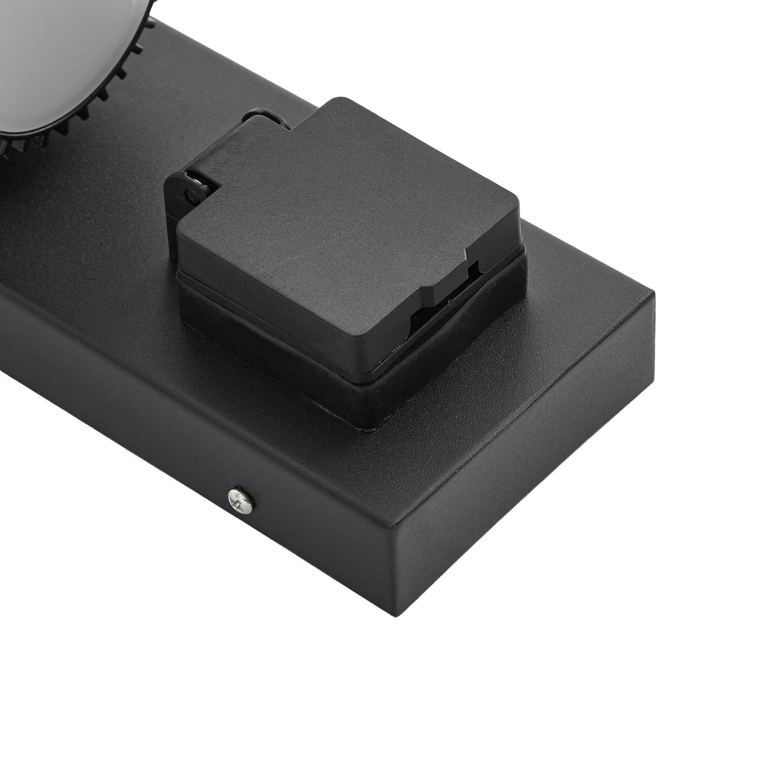 Lindby Enerio kültéri fali lámpa, fekete, csatlakozóaljzattal, GU10, IP44 Lindby Enerio kültéri fali lámpa, fekete, csatlakozóaljzattal, GU10, IP44