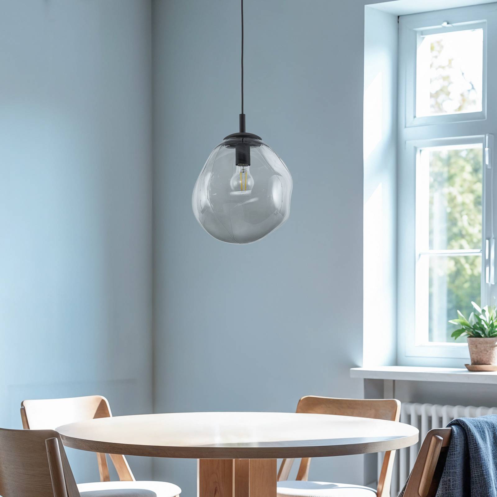 Lampa wisząca Sol Mini, szkło, Ø 25 cm, czarny/grafitowo-szary