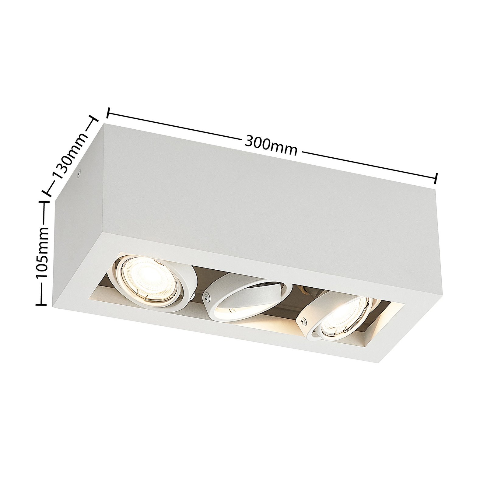 Arcchio Giyan surface-mounted light, 3-bulb, white