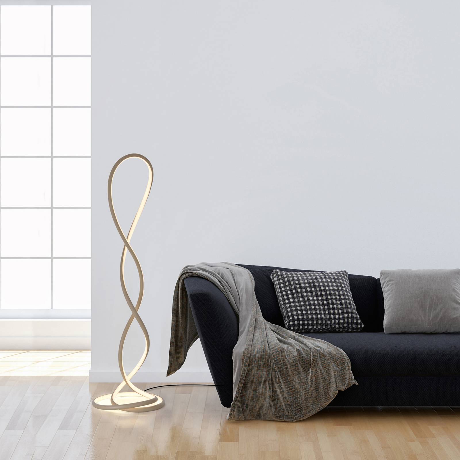 Paul Neuhaus LED-Stehlampe Twist, sandfarben, Höhe 143 cm günstig online kaufen