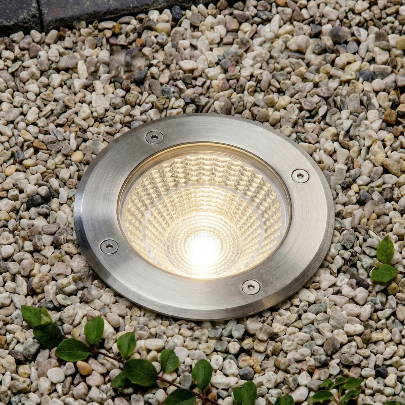 Arcchio LED bodové svietidlo na zapustenie do podlahy Thentos, Ø 12 cm, 60°,