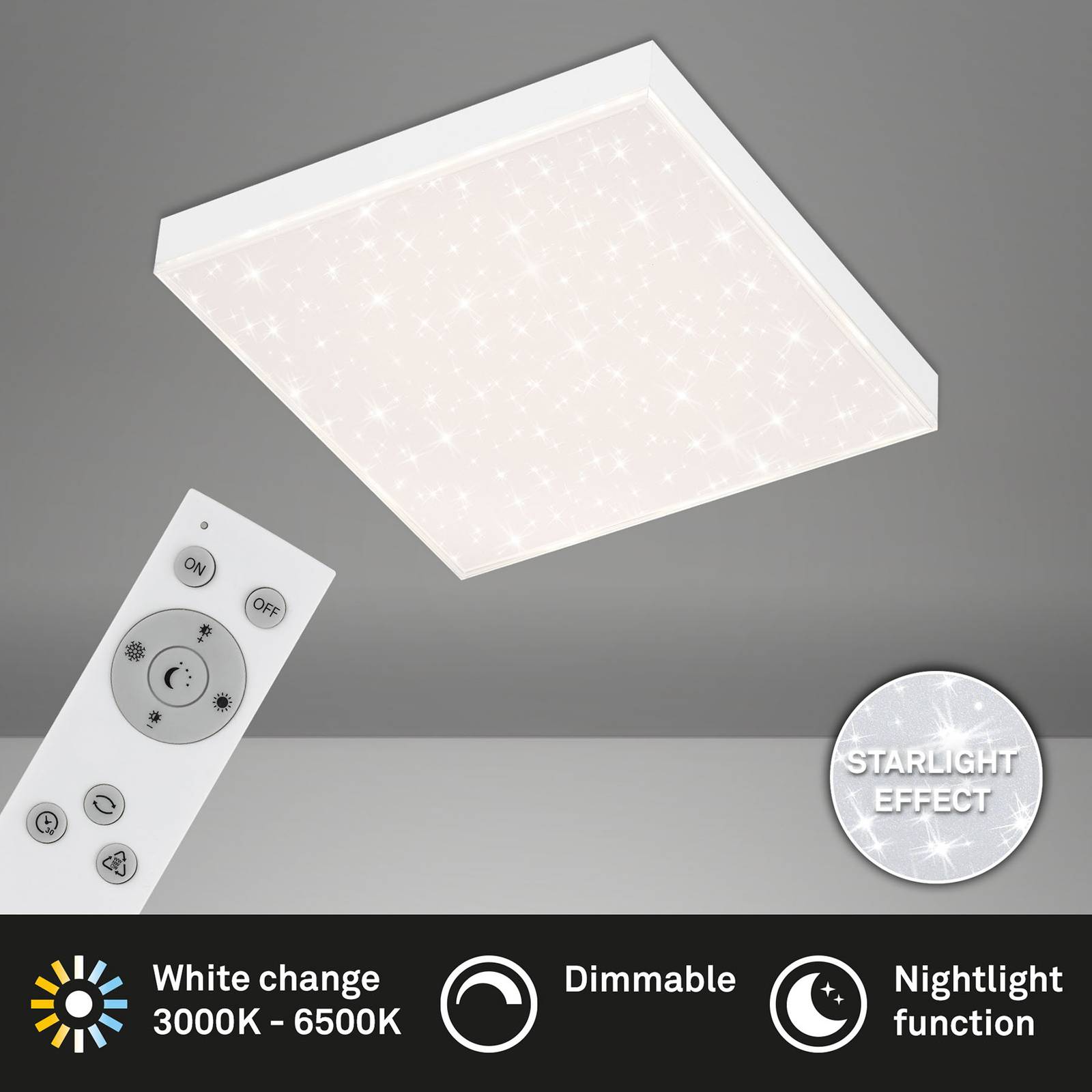 Gwieździste niebo LED Frameless CCT, 30x30cm