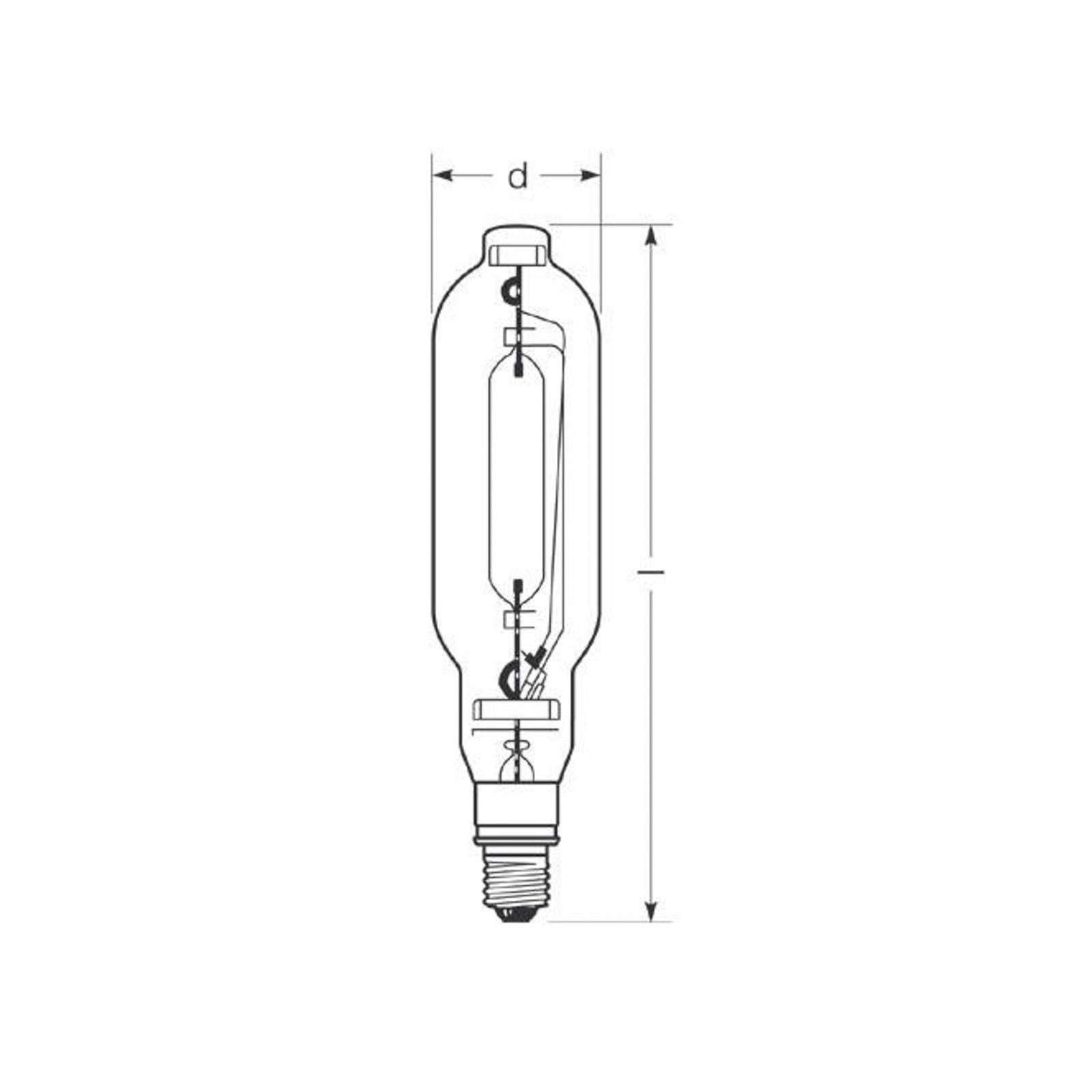 RADIUM Żarówka metalohalogenkowa E40 2000W HRI-T NSC przezroczysta