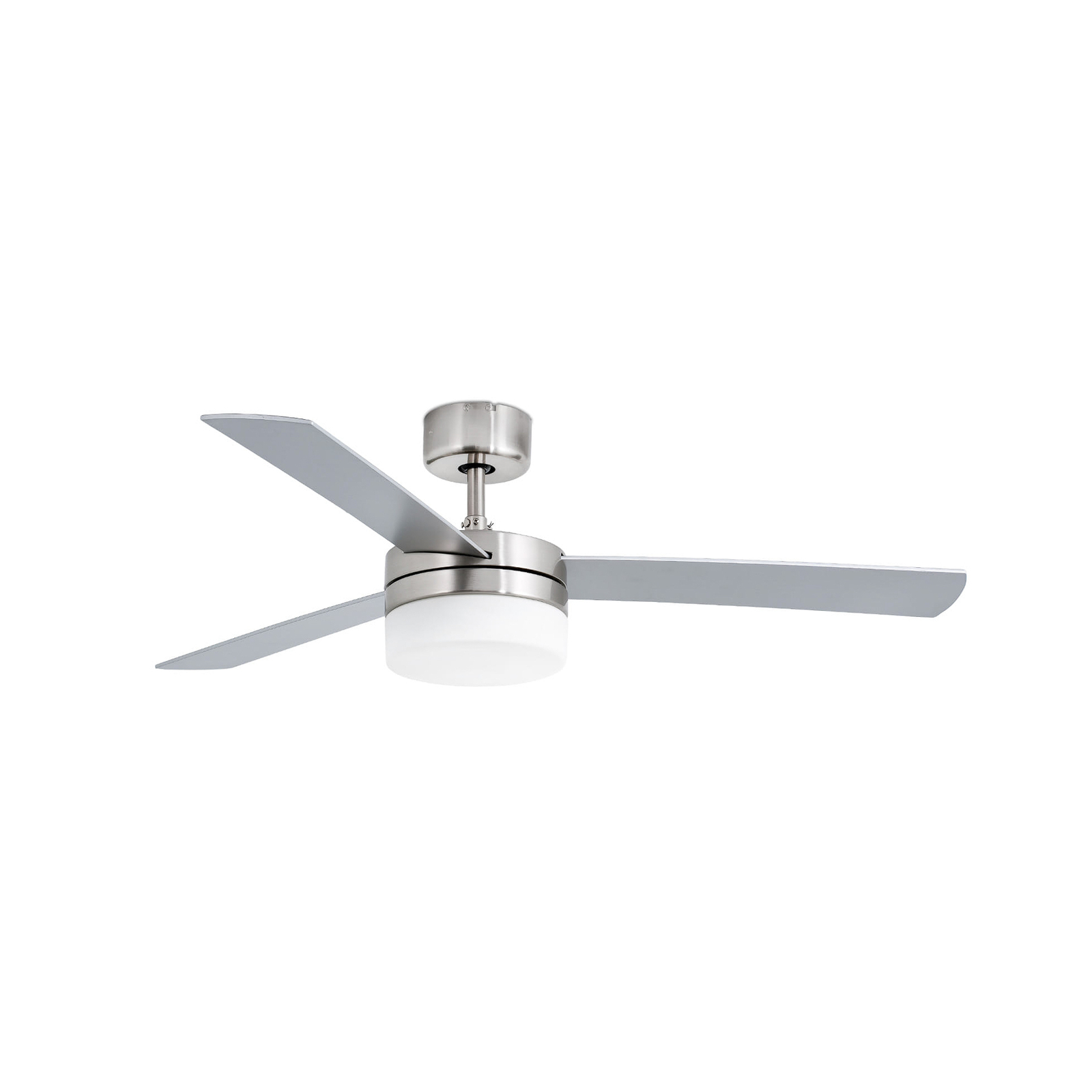 Panay ceiling fan with a light, nickel/mahogany