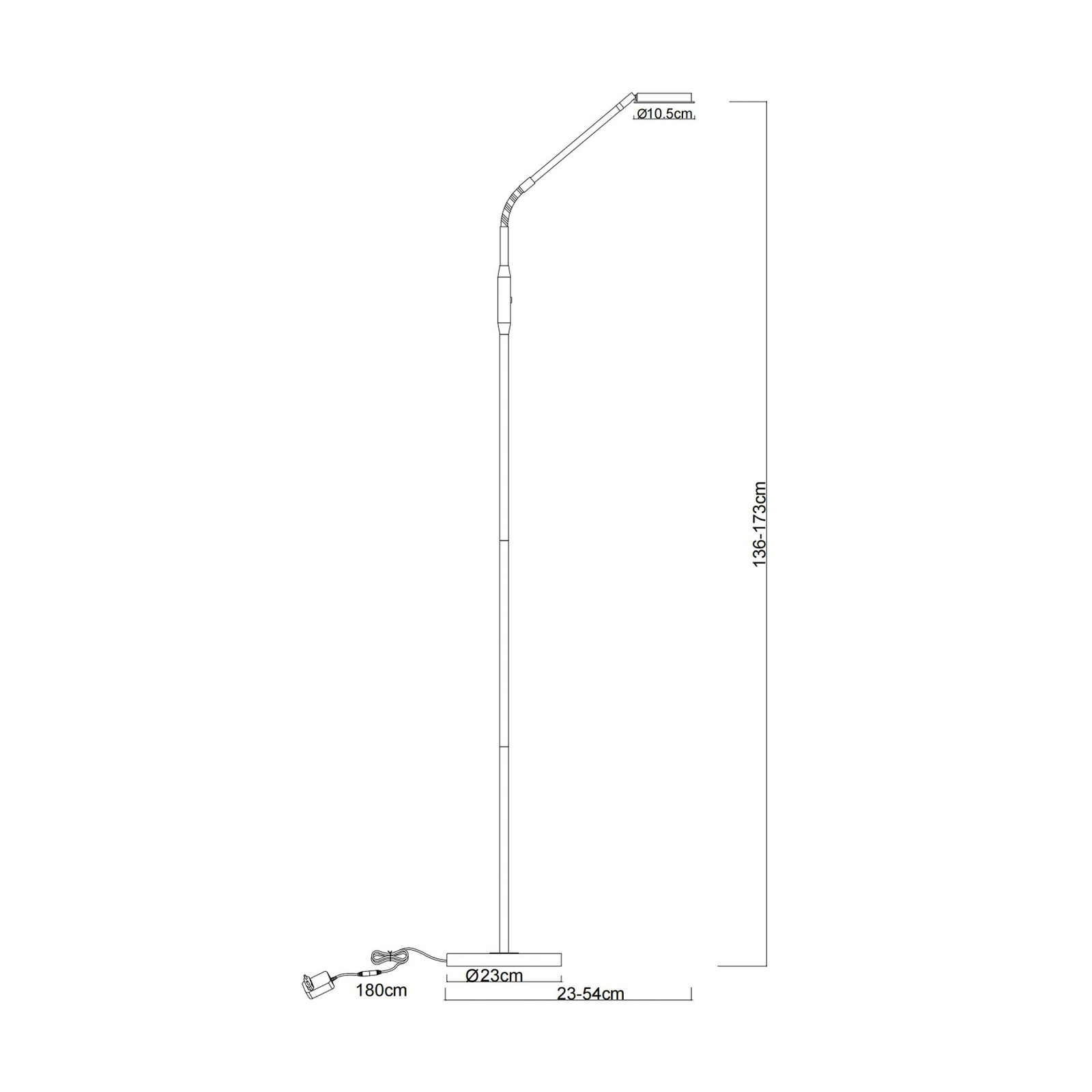 LED-Stehleuchte Silvio, nickelfarben, CCT, dimmbar LED-Stehleuchte Silvio, nickelfarben, CCT, dimmbar