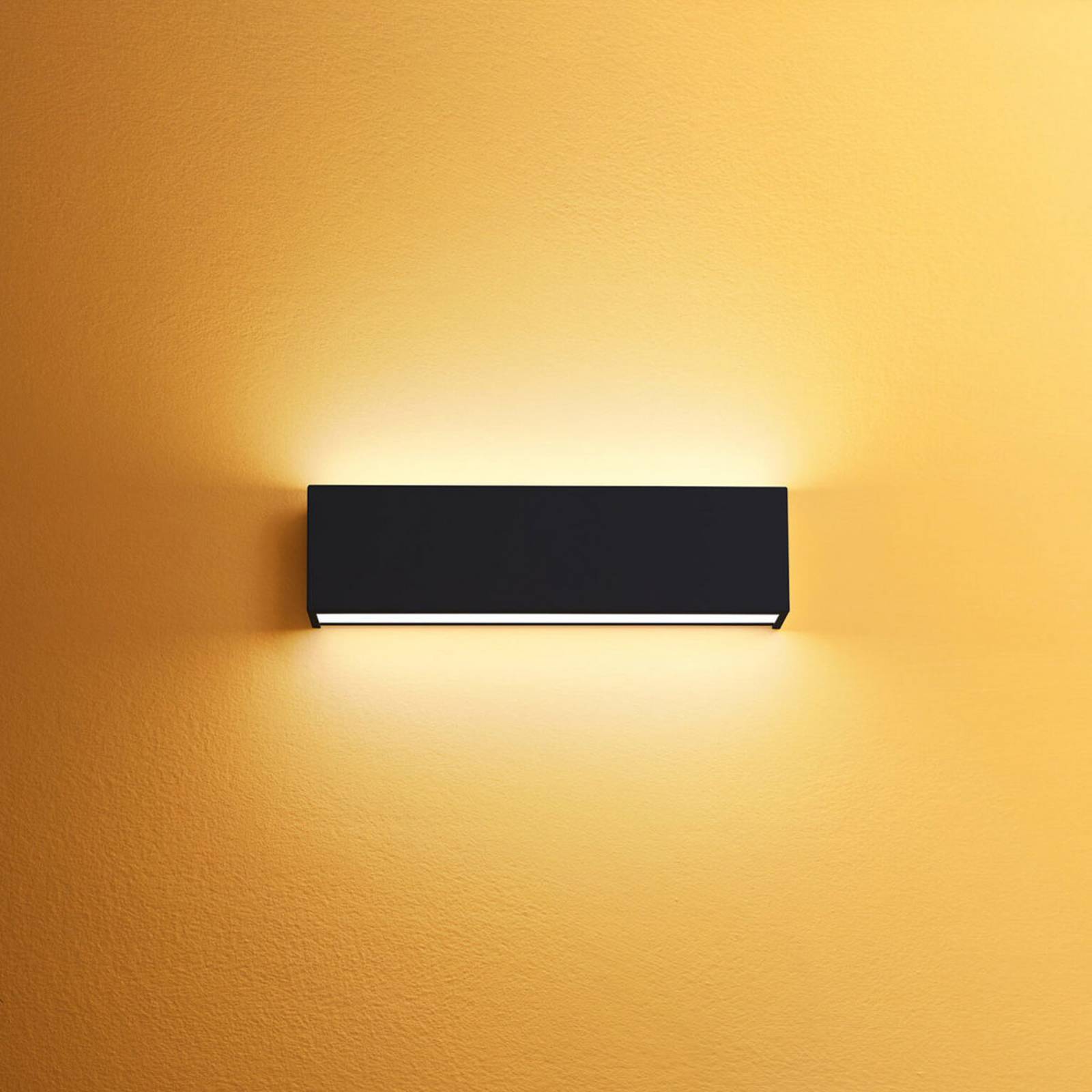 LED-Wandlampe Box W2 Bi-Emission, B 31,9 cm, schwarz, 2700 K günstig online kaufen