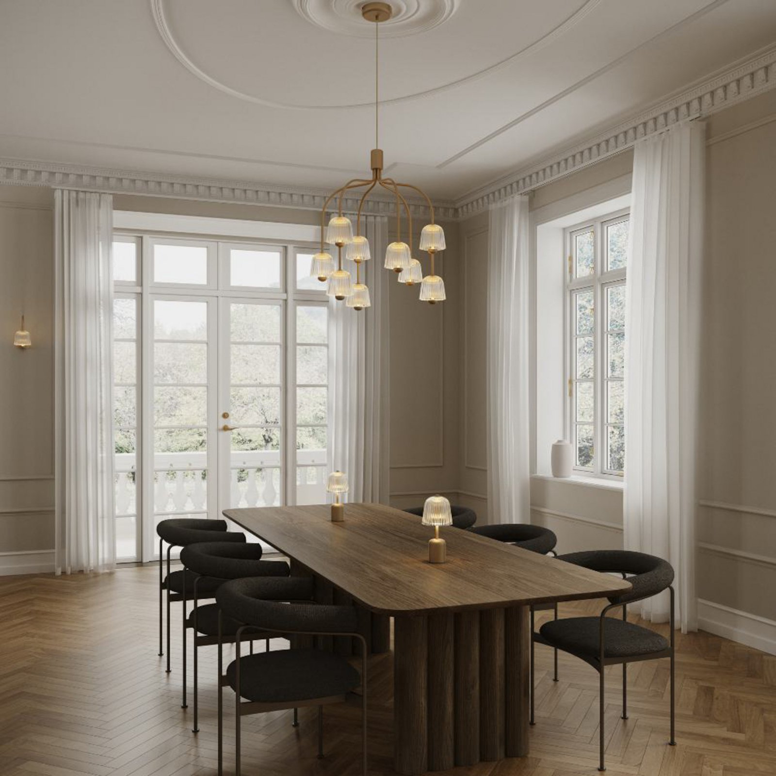 Asteea LED-Akku-Tischlampe messingfarben Höhe 27 cm - Nuura