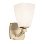 Applique murale Marant, bronze clair/opale, hauteur 24 cm, IP44 - KICHLER