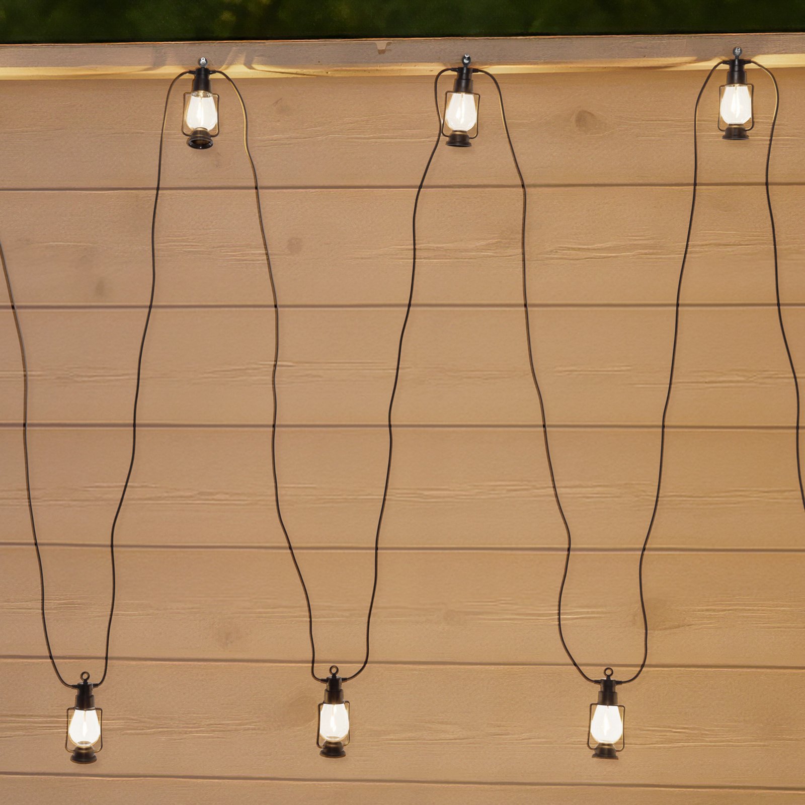 LED-ljusslinga Garlands, längd 1000 cm, svart, 10 lampor.