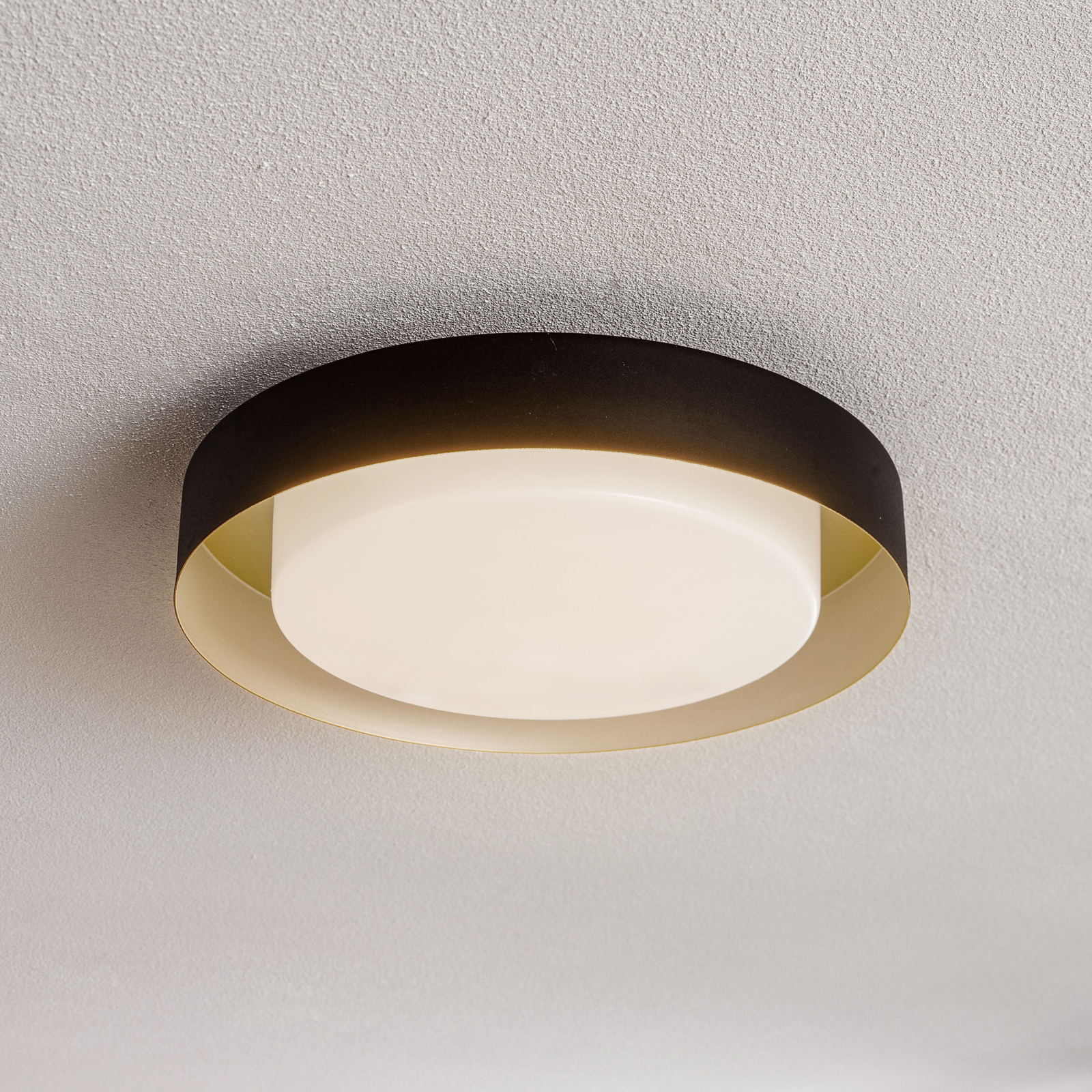 Arcchio Damaria lampa sufitowa LED, czarno-złota