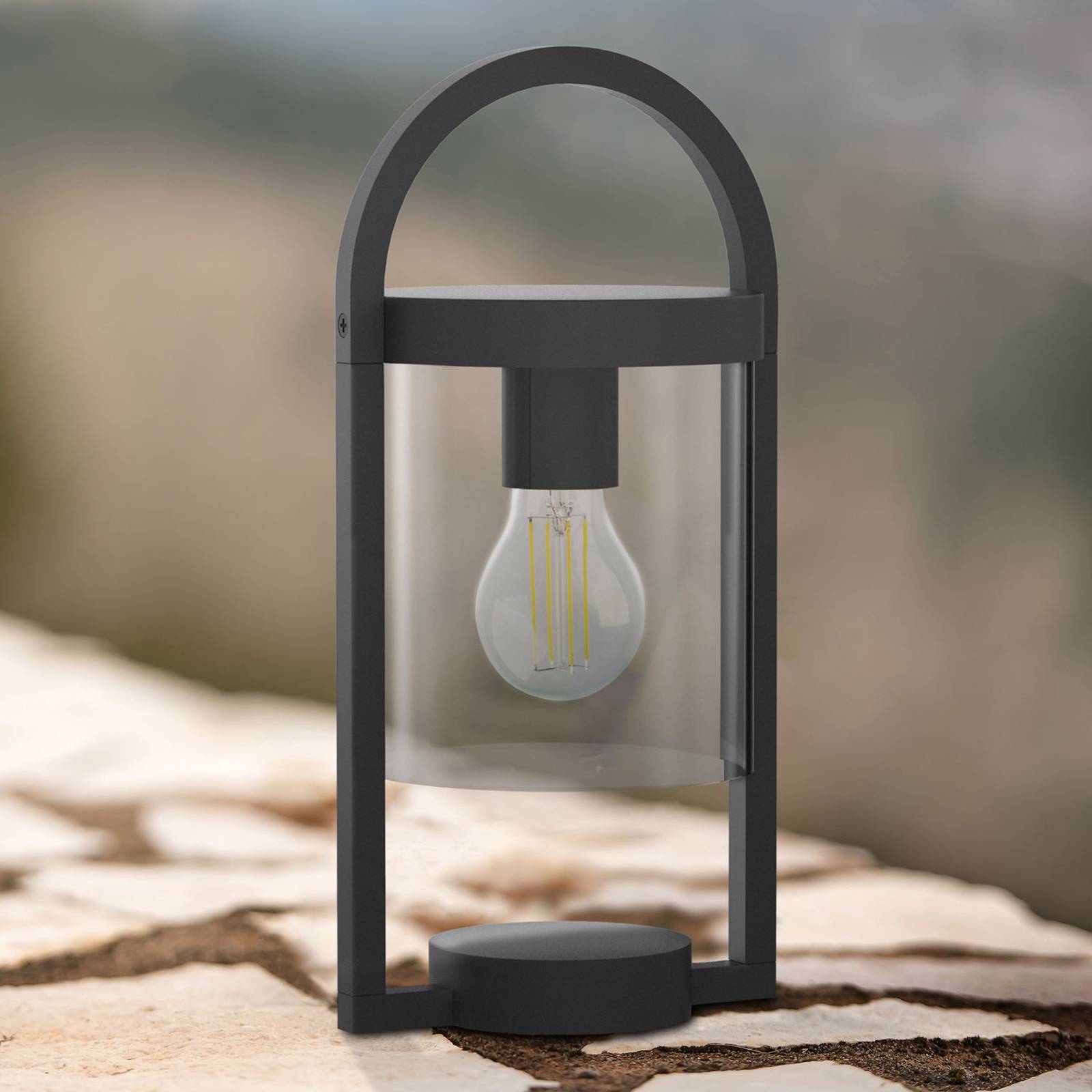 Mantra Iluminación Lampe à poser Maya en gris foncé pour l’extérieur IP65