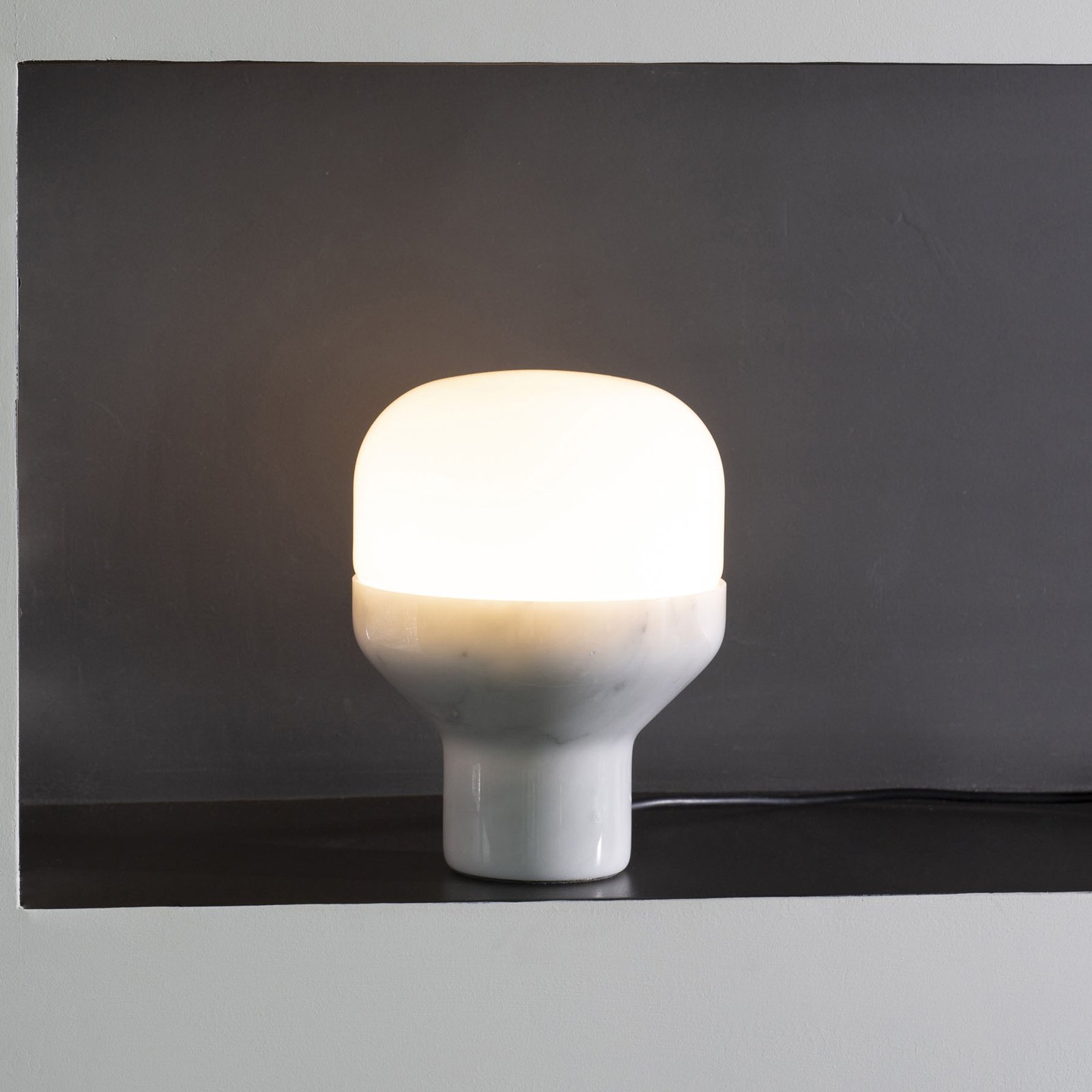 Martinelli Luce Delux lampă masă 43cm marmură alb
