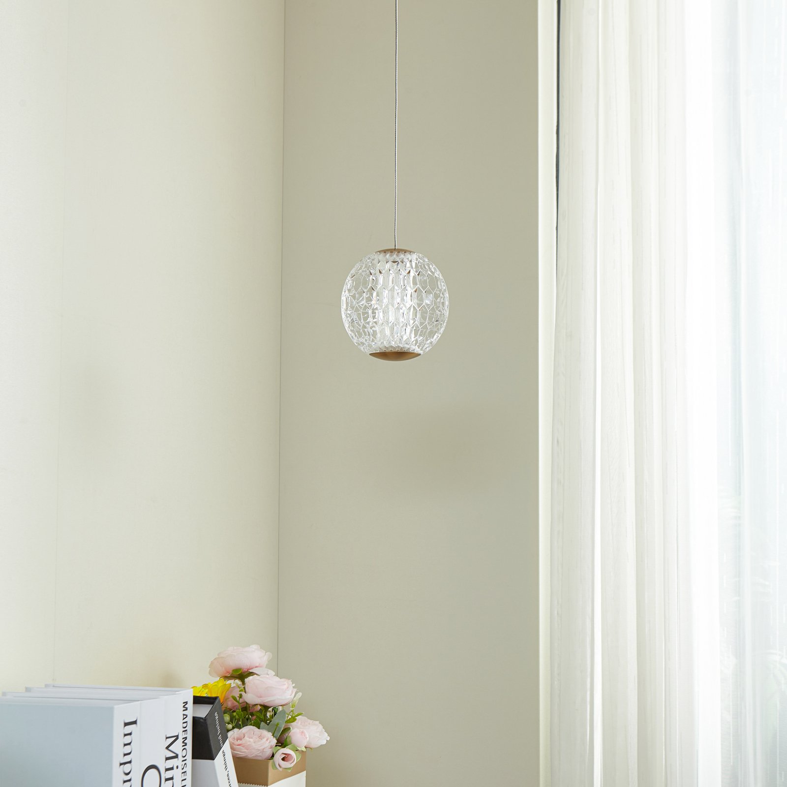 Ismenia LED-Hängeleuchte Ø 11 cm messing einflammig Acryl - Lucande