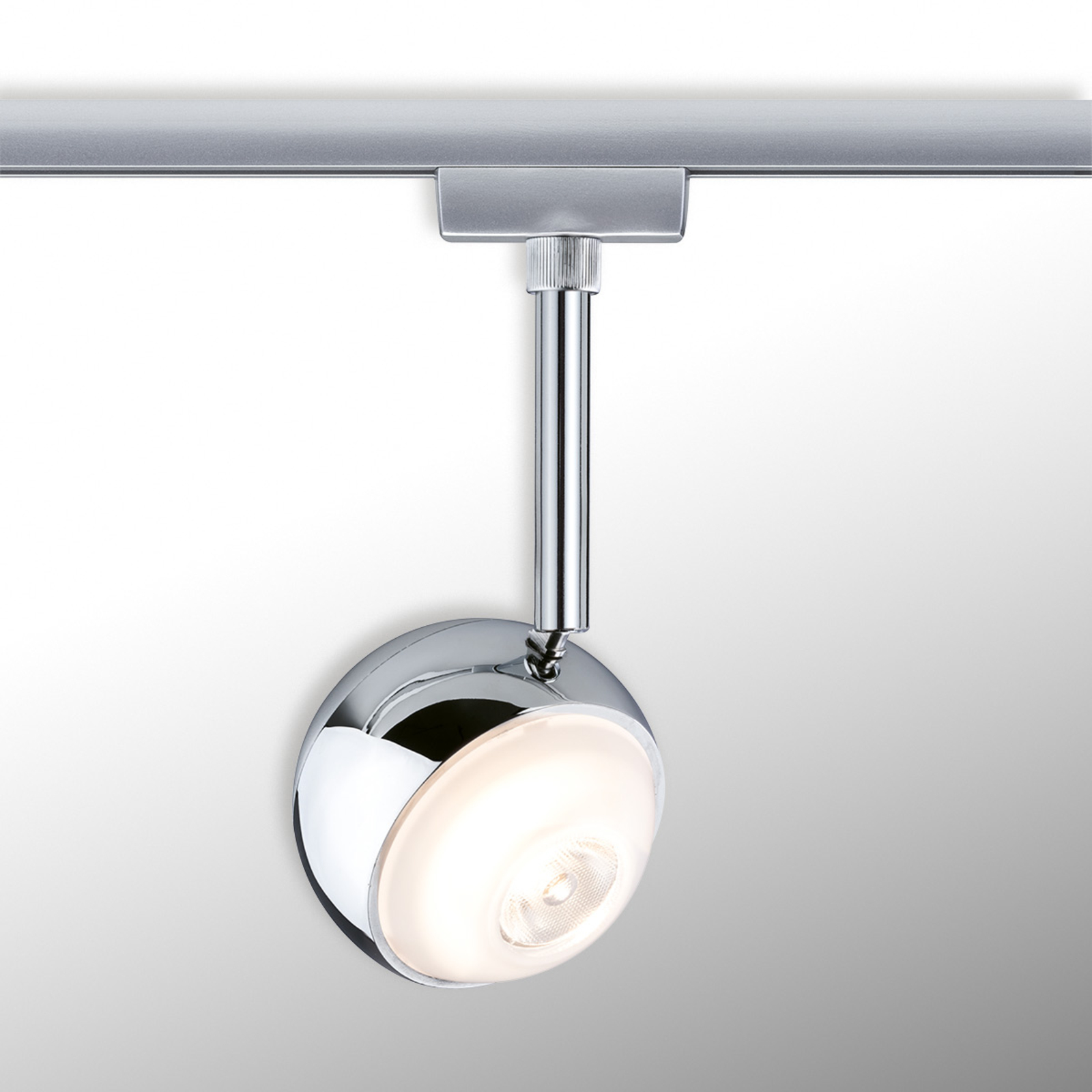 Paulmann URail Capsule LED spot in chrome, 6.5 W, for Living / Dining Room, metal, plastic, 4.5 W, energy efficiency: A+, H: 21 cm