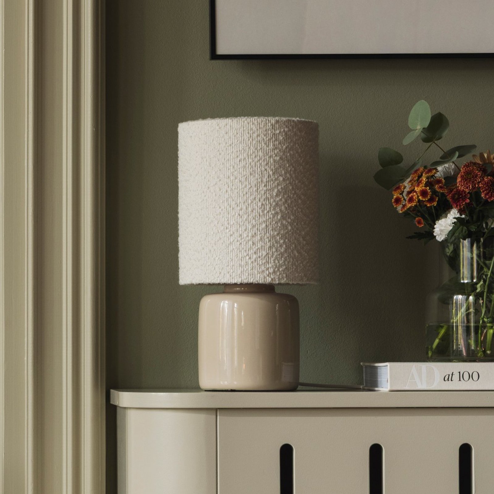 Globen Lighting Tischleuchte Florian, weiß/beige, Höhe 39 cm