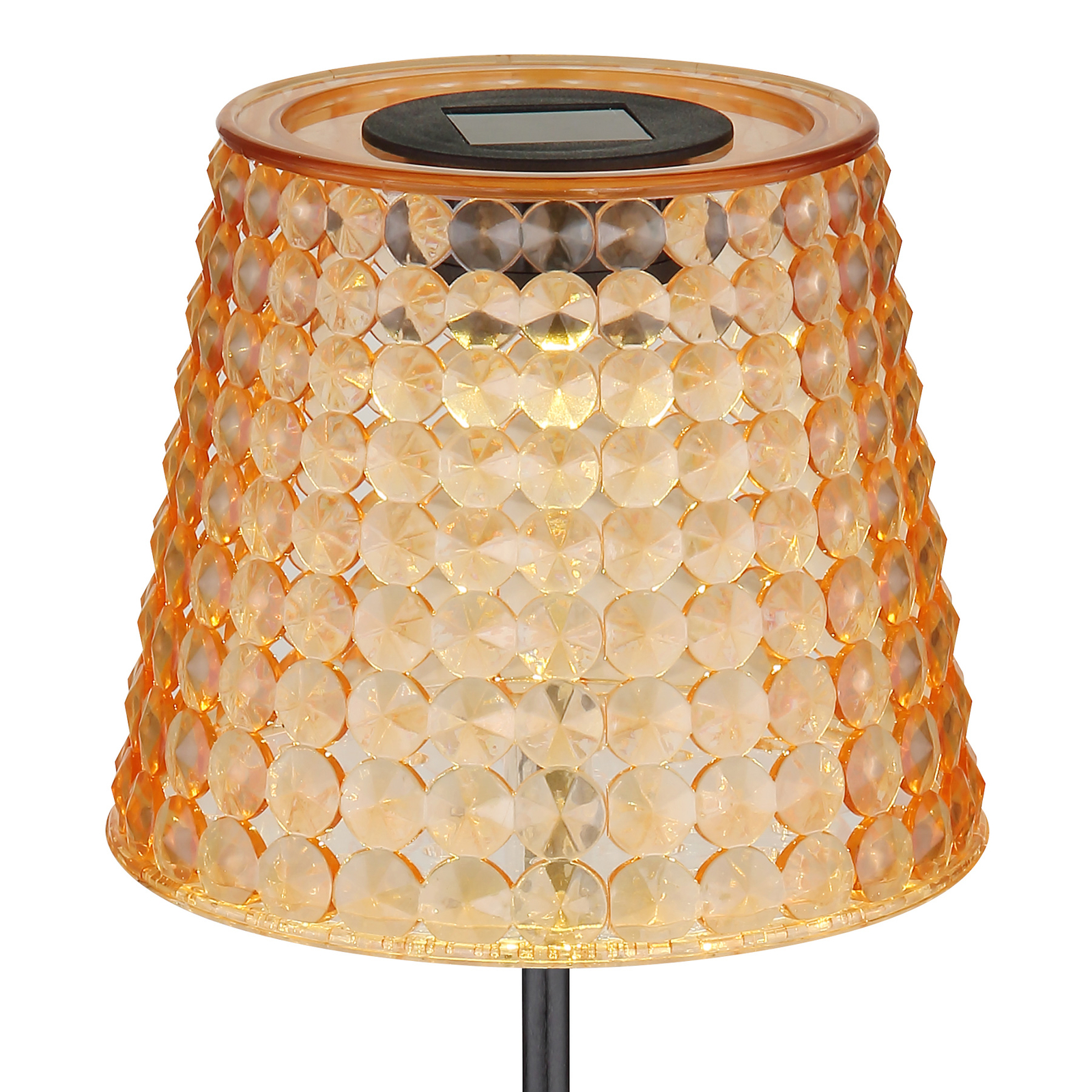 6635-2A solar ground spike lamp 2-set black/amber