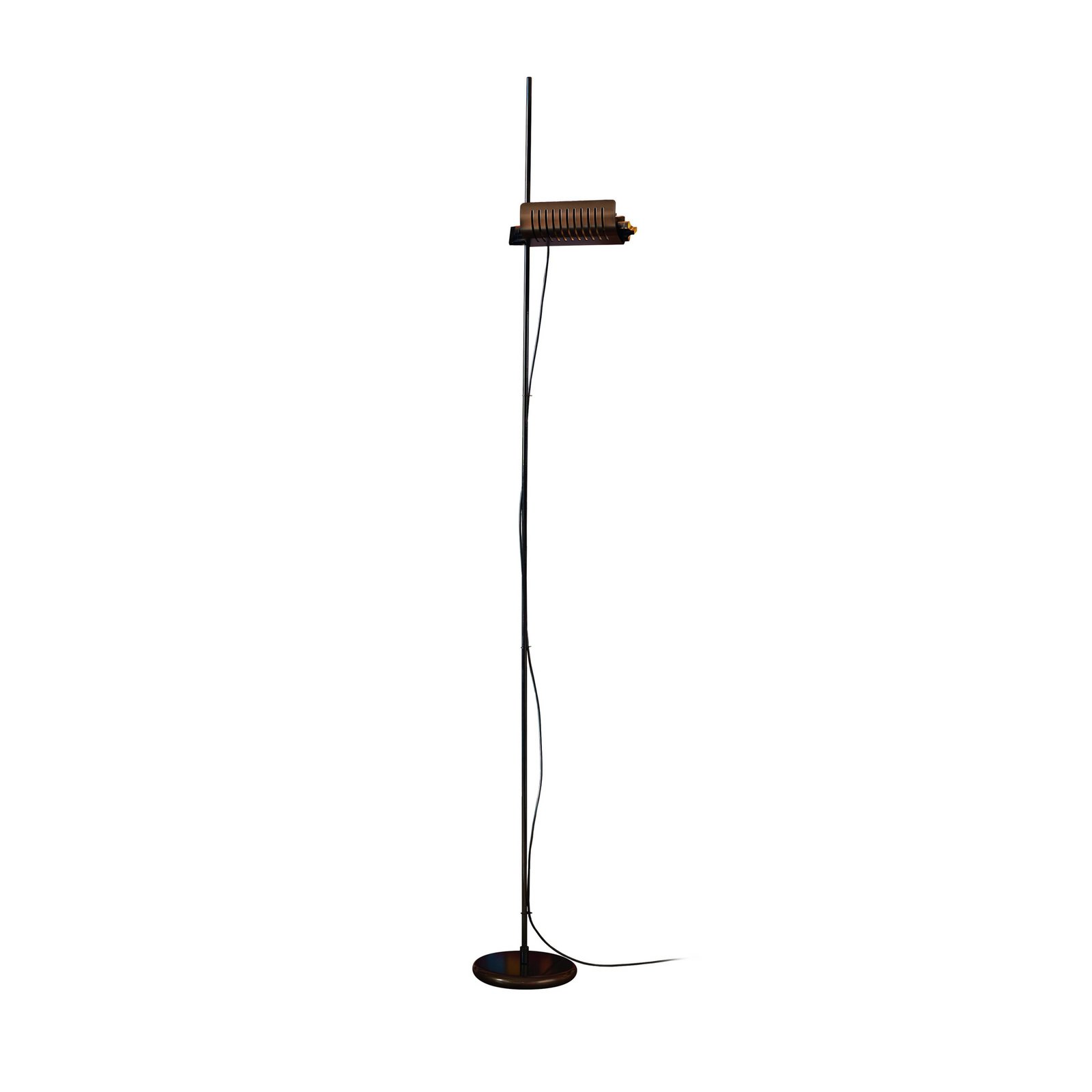 Oluce LED floor lamp Colombo, bronze/chrome, metal