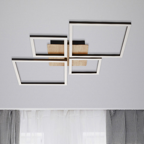 Frame LED-taklampe, step dim, 4 lyskilder tre