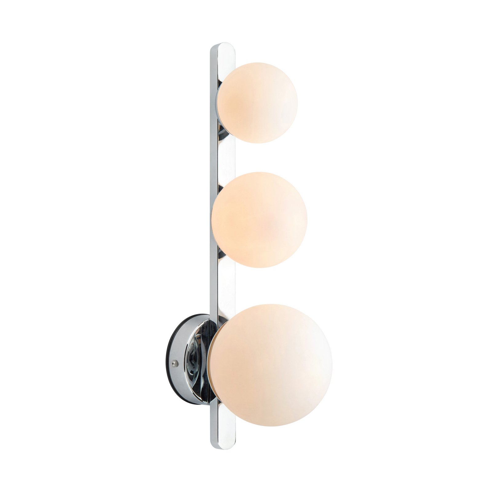 Bathroom wall light Puro glass lampshades, 3-bulb
