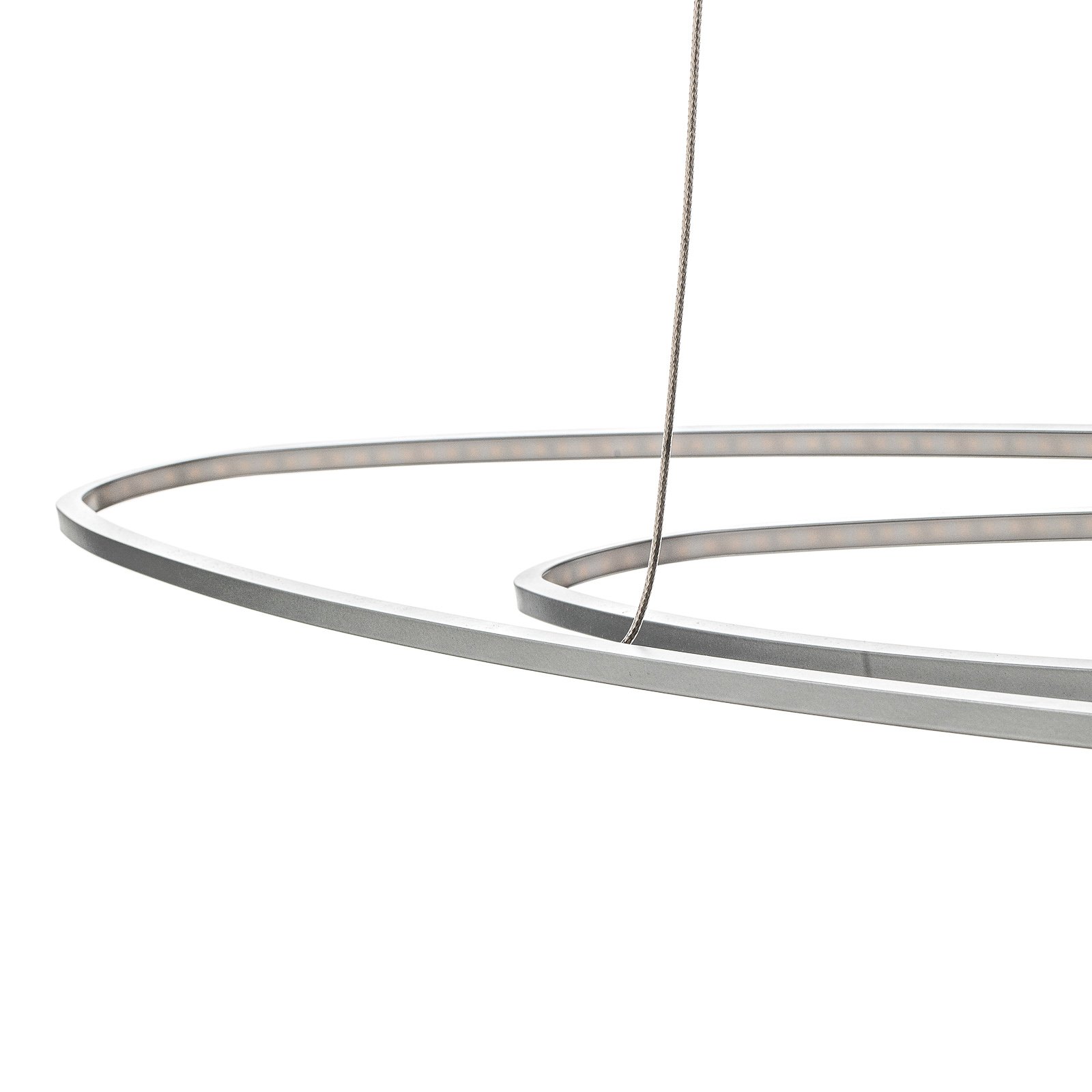 Oval LED-pendellampe Flair, aluminium