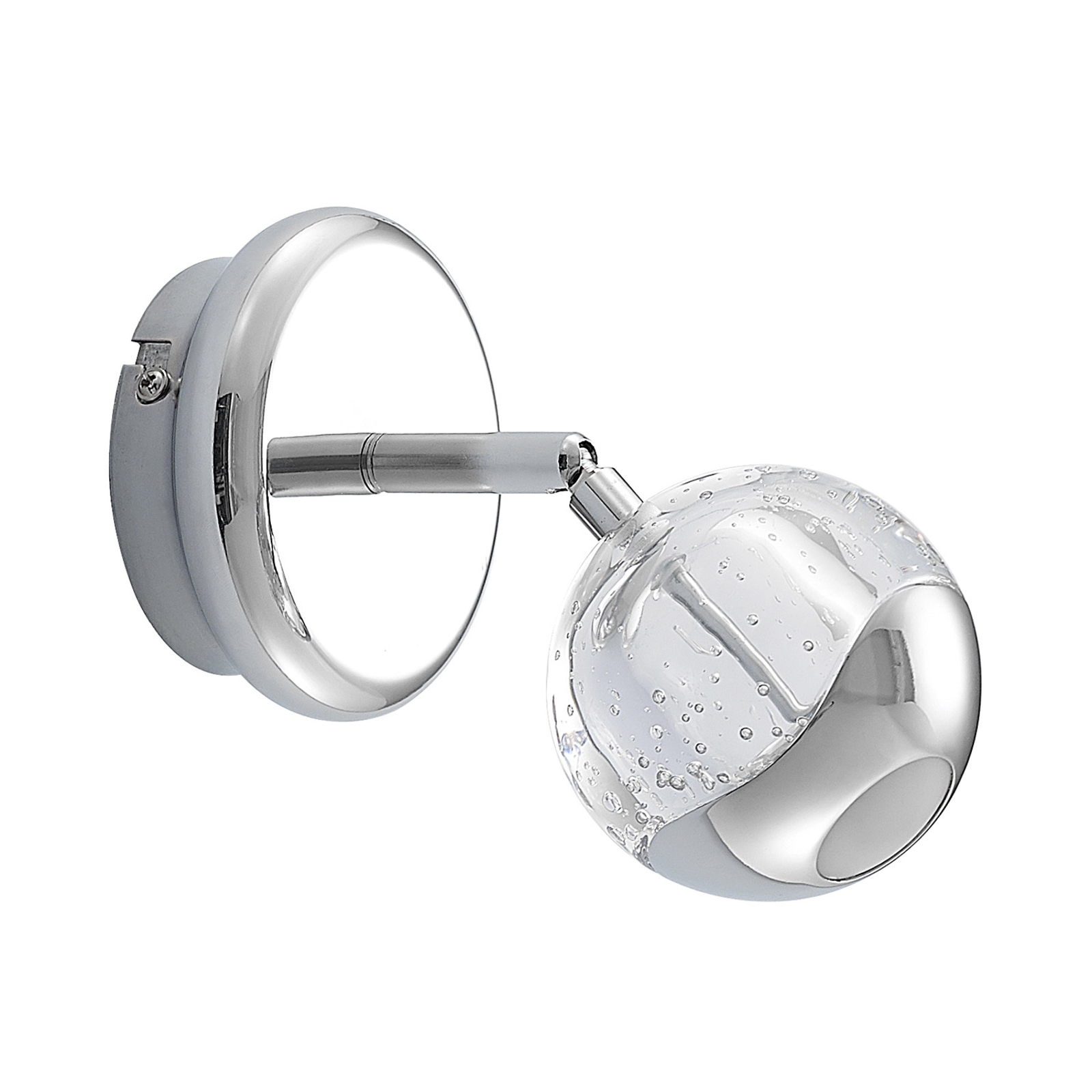 Lucande Kilio LED-Strahler mit Glasschirm, chrom