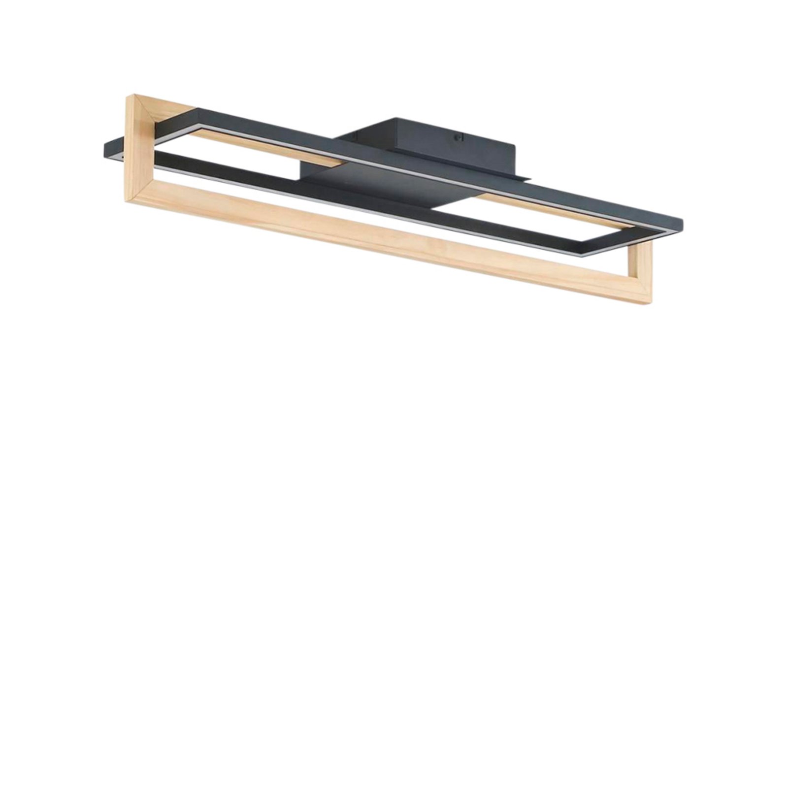 Holamu LED Deckenleuchte L86 Schwarz/Holz - Lindby