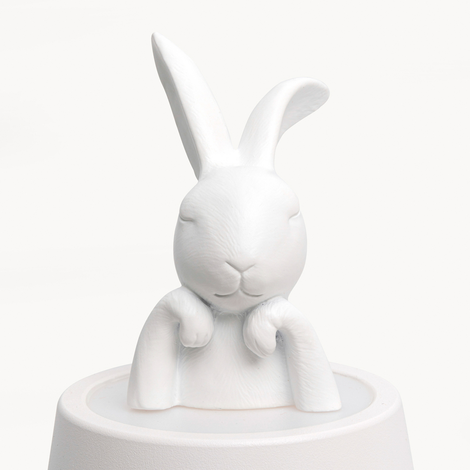 Kare LED-batteridrevet bordlampe Animal Rabbit, hvit, IP44, 29 cm